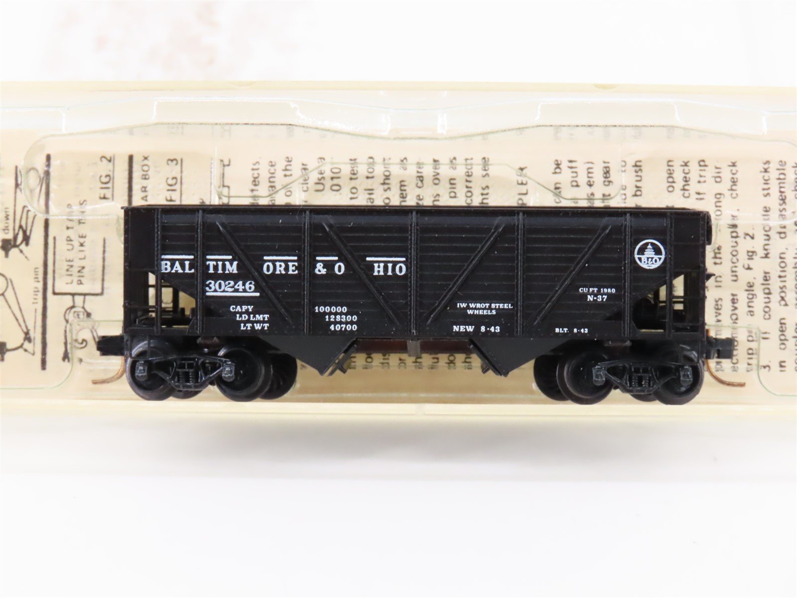 N Kadee Micro-Trains MTL 57080 B&O Baltimore & Ohio 33' 2-Bay Hopper #30246