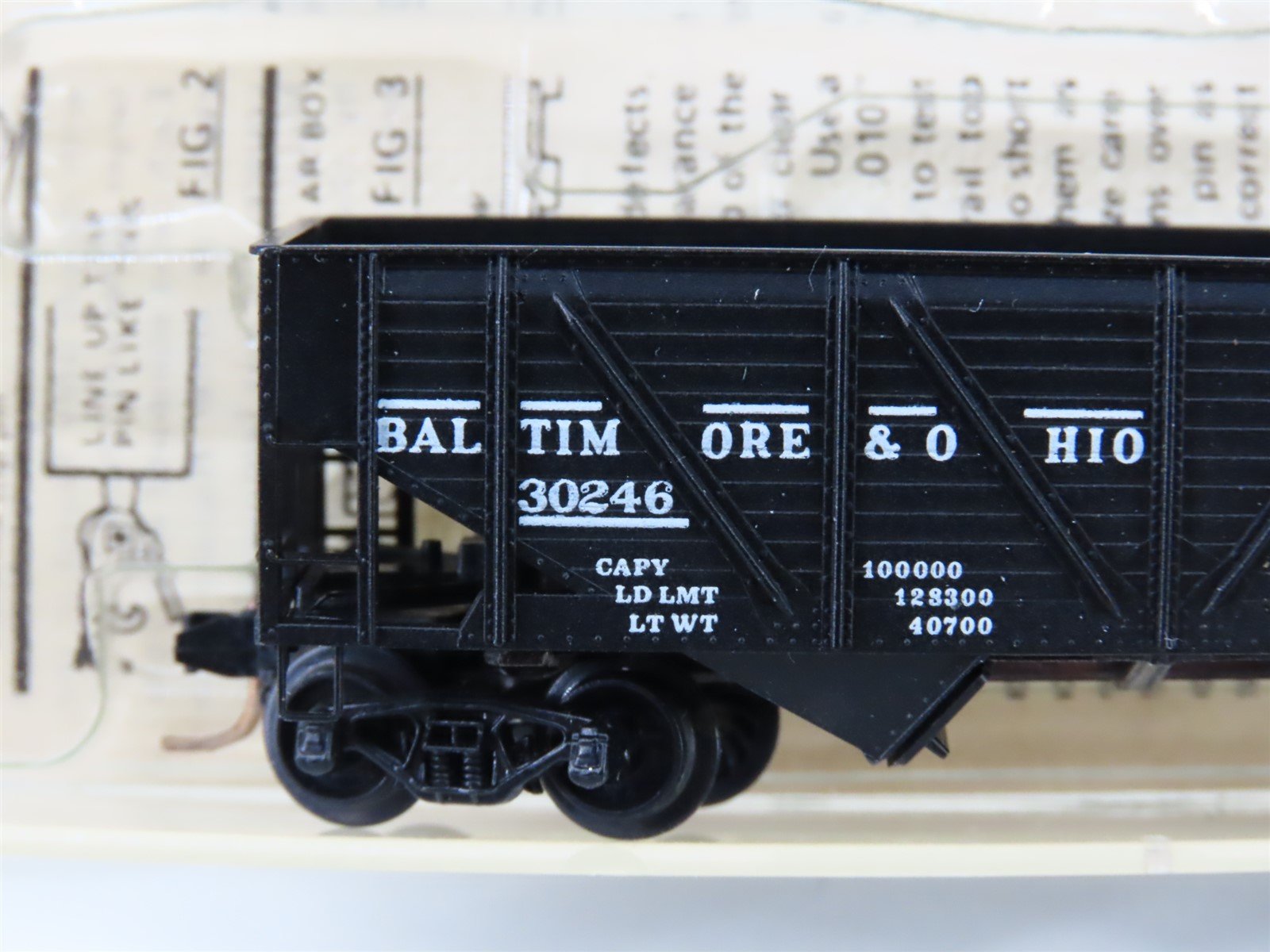 N Kadee Micro-Trains MTL 57080 B&O Baltimore & Ohio 33' 2-Bay Hopper #30246