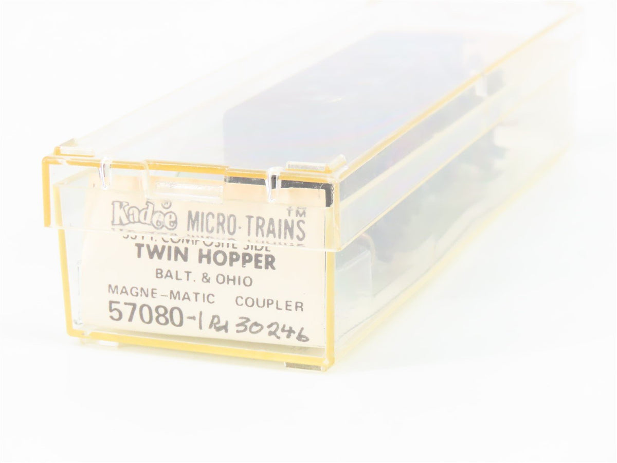 N Kadee Micro-Trains MTL 57080 B&amp;O Baltimore &amp; Ohio 33&#39; 2-Bay Hopper #30246