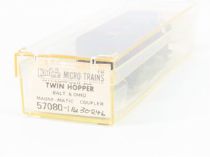 N Kadee Micro-Trains MTL 57080 B&O Baltimore & Ohio 33' 2-Bay Hopper #30246