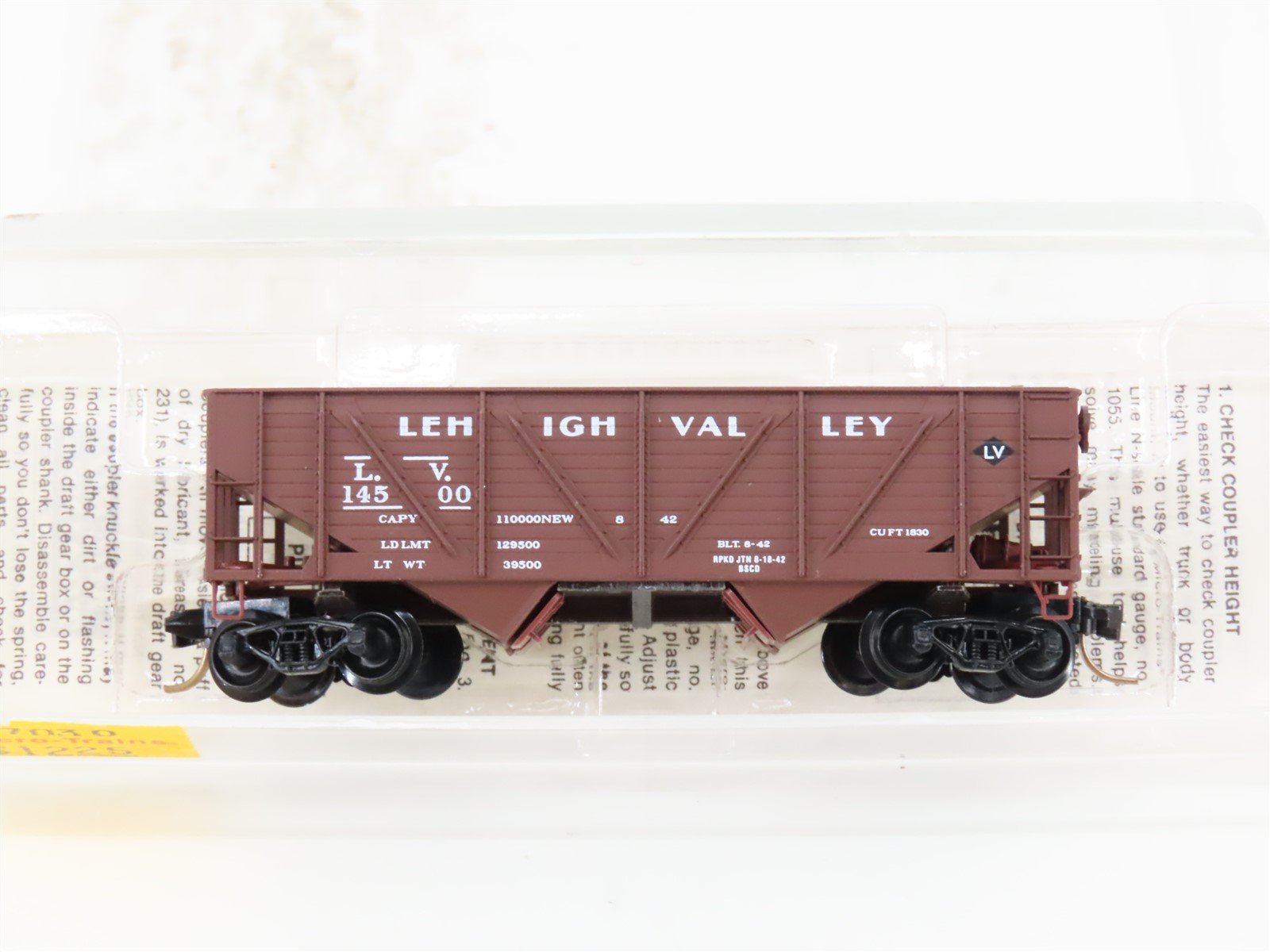 N Micro-Trains MTL 57030 LV Lehigh Valley 33' 2-Bay Composite Side Hopper #14500