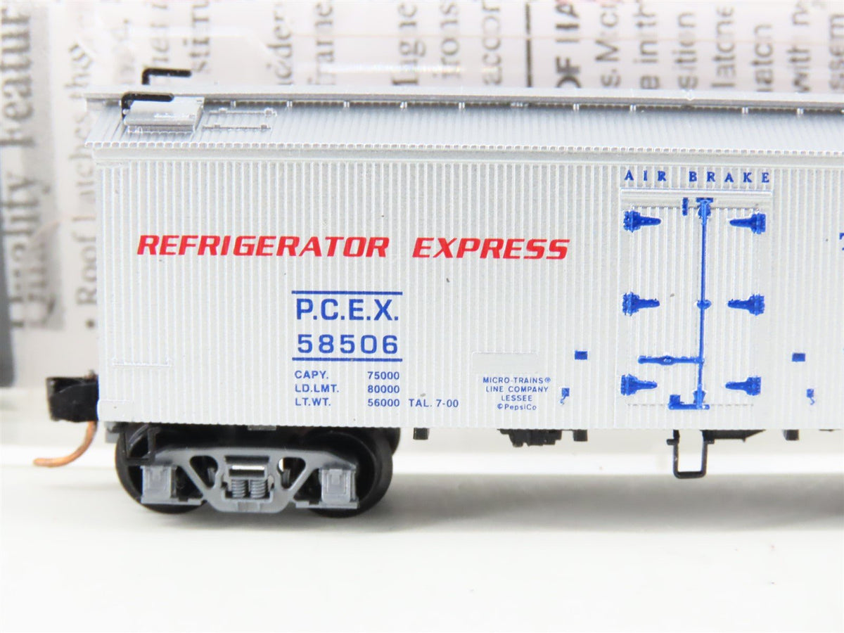 N Micro-Trains MTL 58560 PCEX Pepsi-Cola &quot;Tempty... Tasty&quot; 36&#39; Ice Reefer #58506