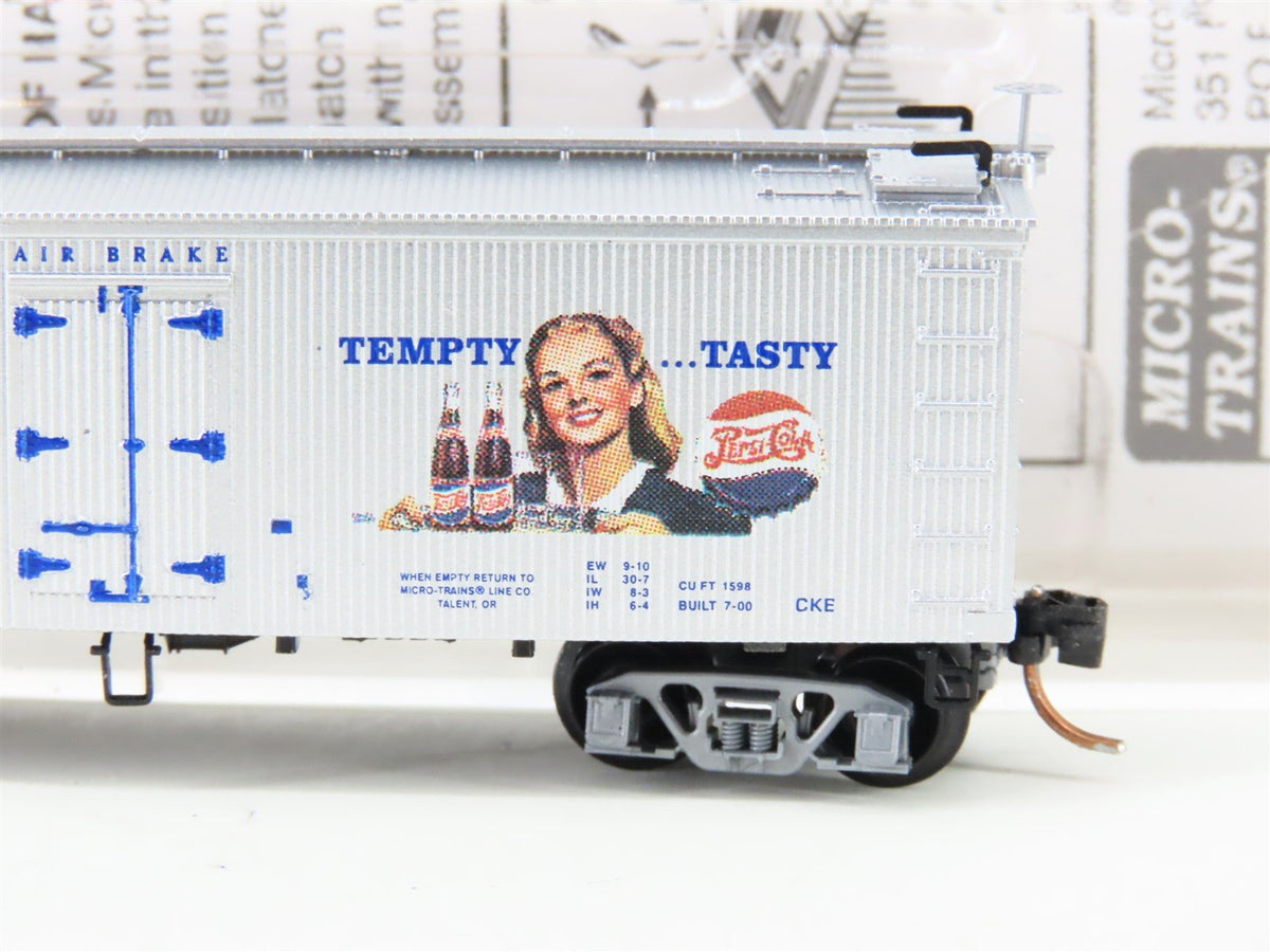 N Micro-Trains MTL 58560 PCEX Pepsi-Cola &quot;Tempty... Tasty&quot; 36&#39; Ice Reefer #58506