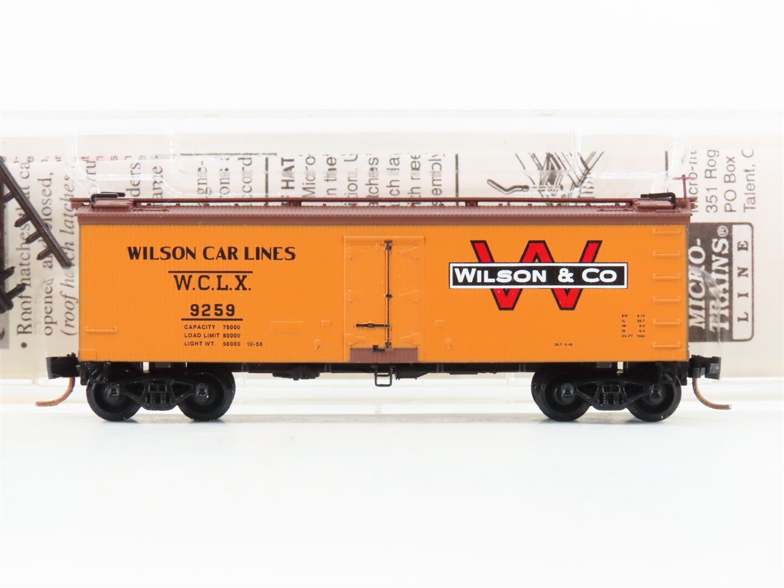 N Scale Micro-Trains MTL 58540 WCLX Wilson Car Lines 36' Ice Reefer #9259