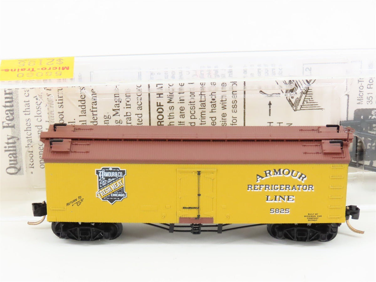 N Micro-Trains MTL 58060 Armour Refrigerator &quot;Fresh Meat&quot; 36&#39; Ice Reefer #5825
