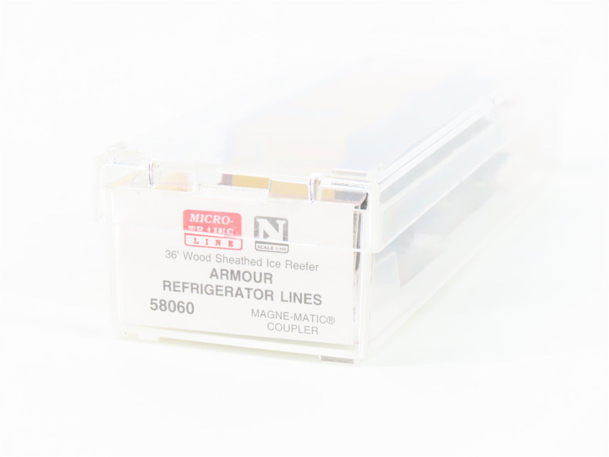 N Micro-Trains MTL 58060 Armour Refrigerator &quot;Fresh Meat&quot; 36&#39; Ice Reefer #5825