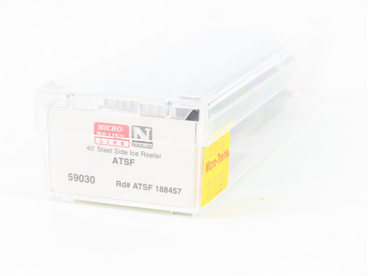 N Micro-Trains MTL 59030 ATSF Santa Fe MoW 40&#39; Steel Side Ice Reefer #188457
