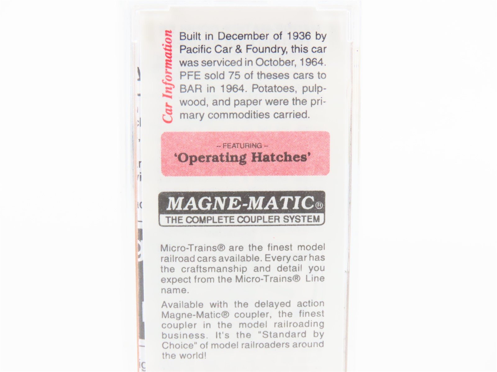 N Micro-Trains MTL 59020 BAR Bangor & Aroostook 40' Steel Side Ice Reefer #8550