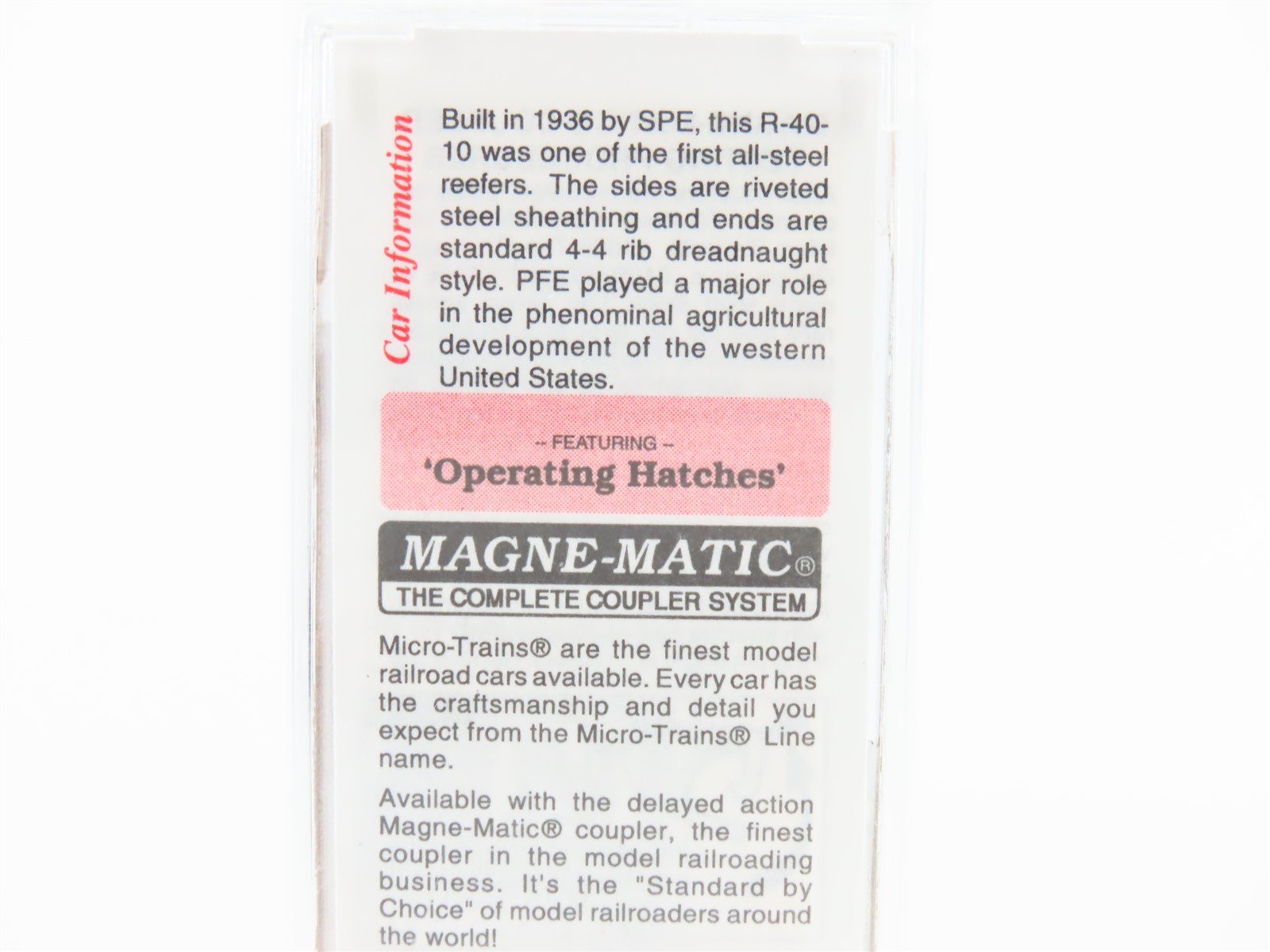 N Micro-Trains MTL 59010 PFE Pacific Fruit Express 40' Steel Ice Reefer #40400