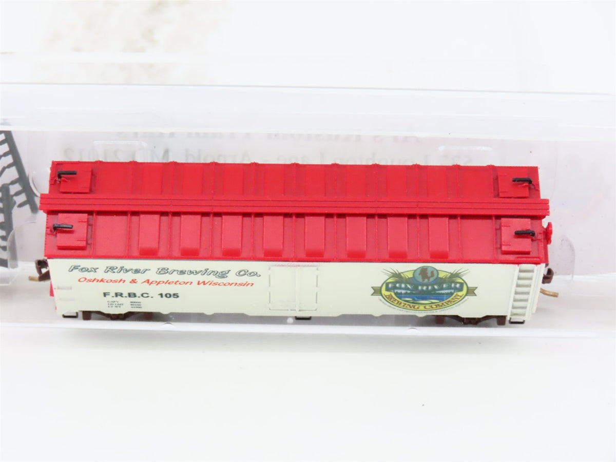 N Micro-Trains MTL Al&#39;s Kustom Kars FRBC Fox River Brewing 40&#39; Steel Reefer #105