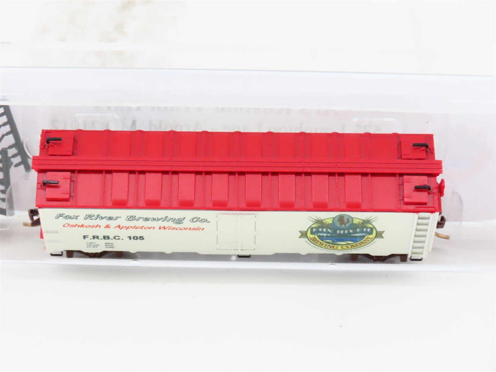N Micro-Trains MTL Al's Kustom Kars FRBC Fox River Brewing 40' Steel Reefer #105