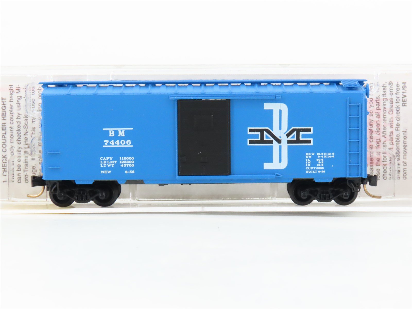 N Scale Micro-Trains MTL 20140 B&M Boston & Maine 40' Box Car #74406