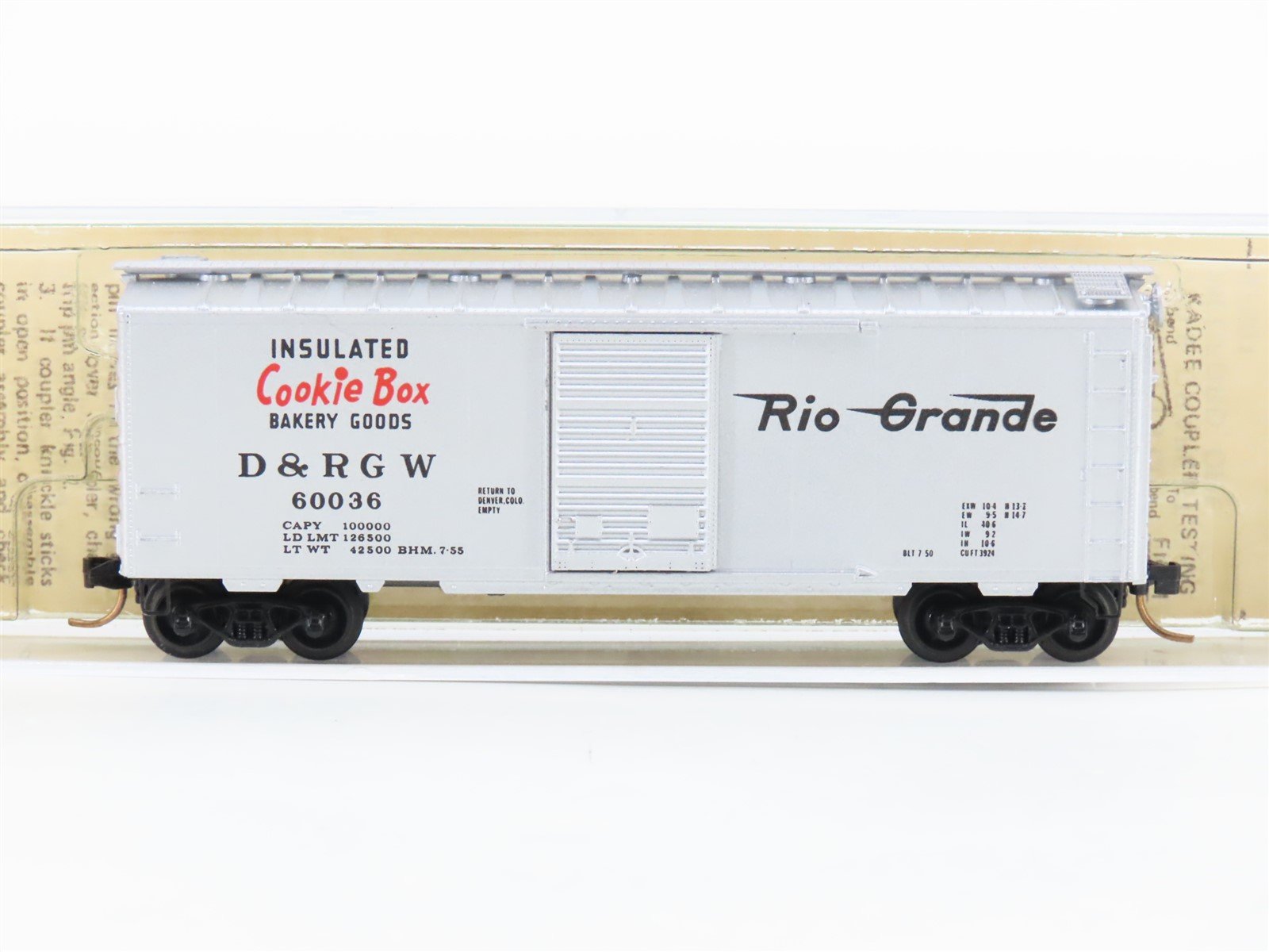 N Kadee Micro-Trains MTL 20110 D&RGW Rio Grande "Cookie Box" 40' Box Car #60036