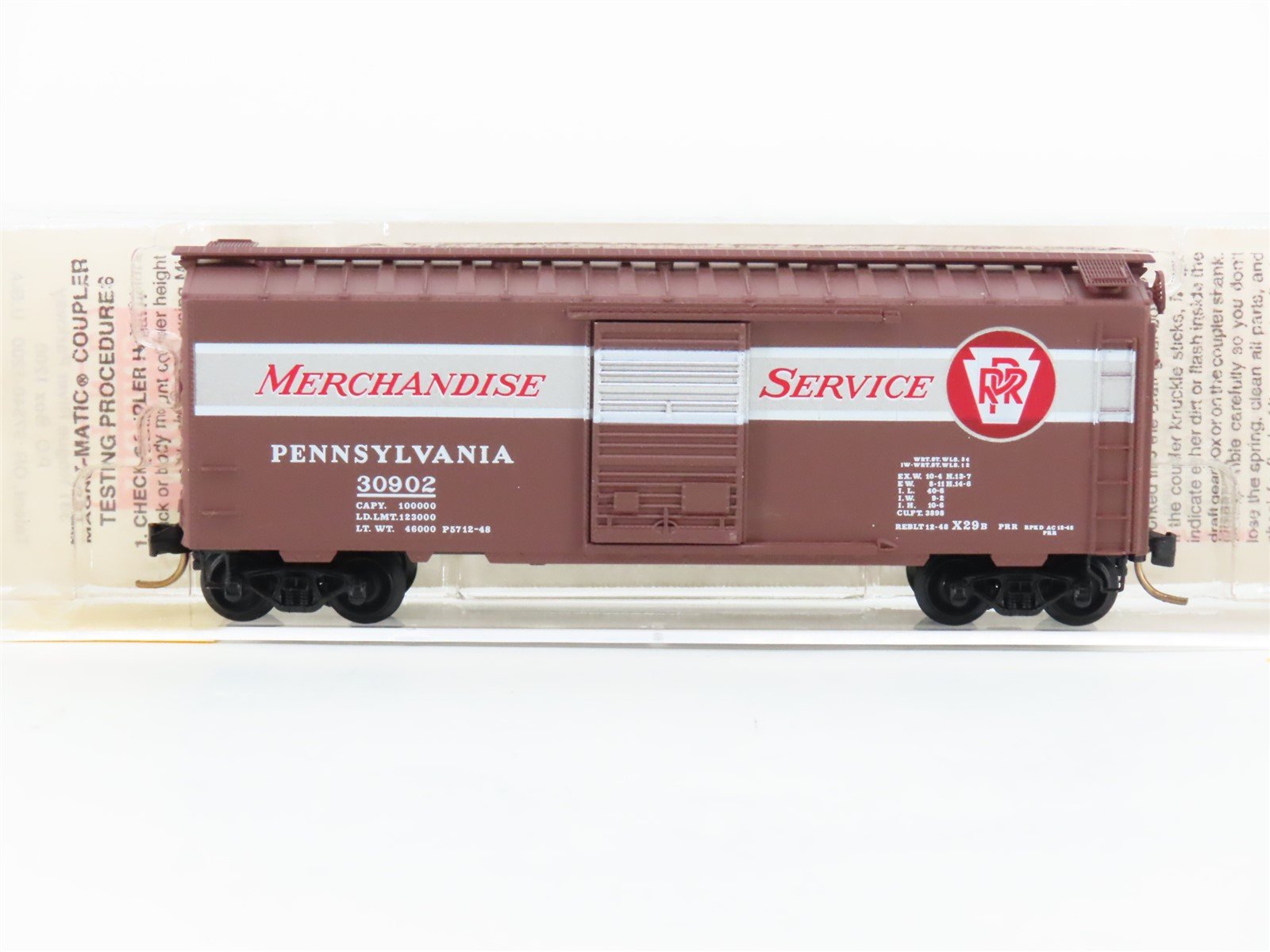 N Micro-Trains MTL 20066 PRR Pennsylvania Merchandise Service 40' Box Car #30902