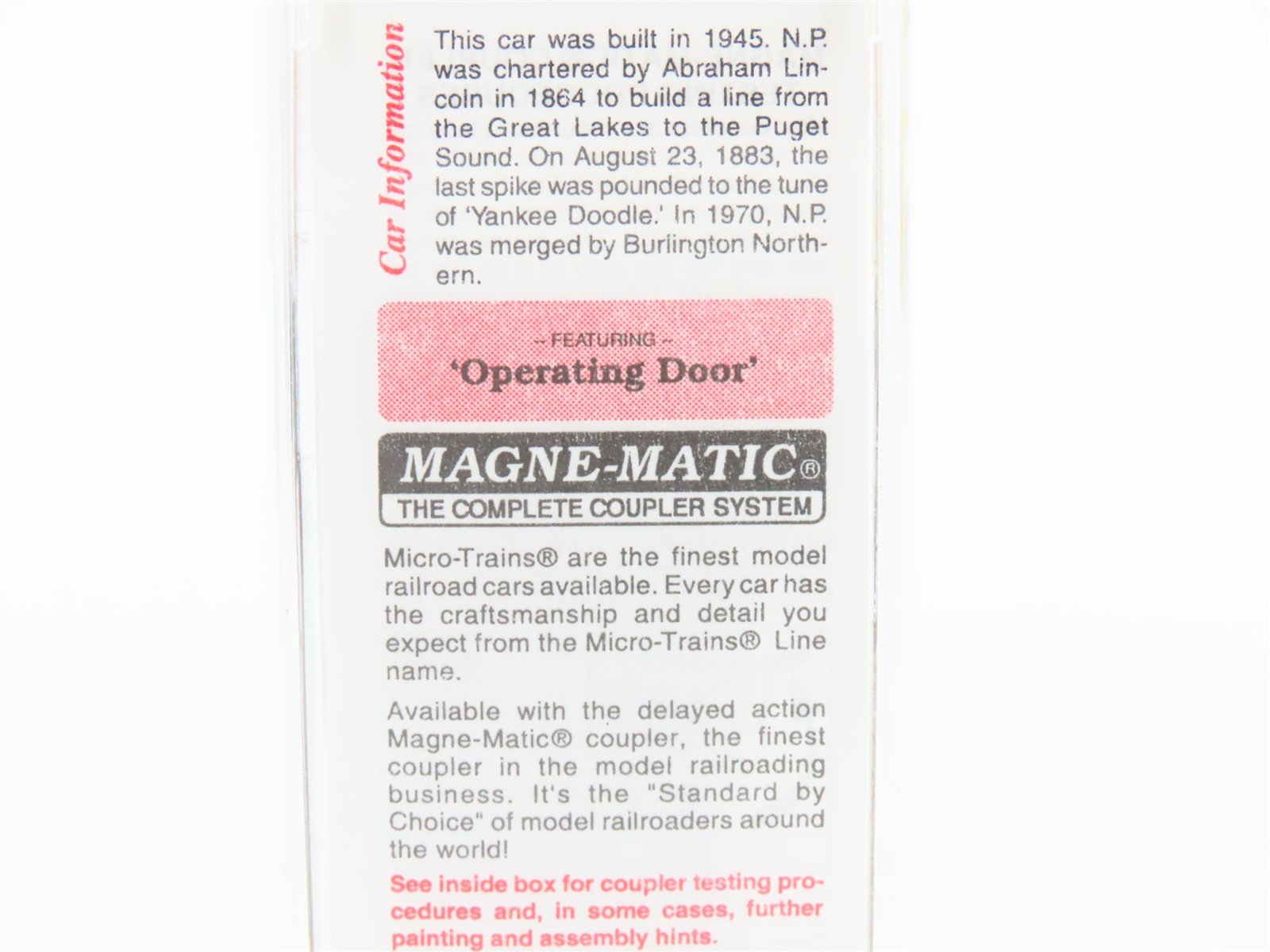 N Micro-Trains MTL 20236 NP Northern Pacific 