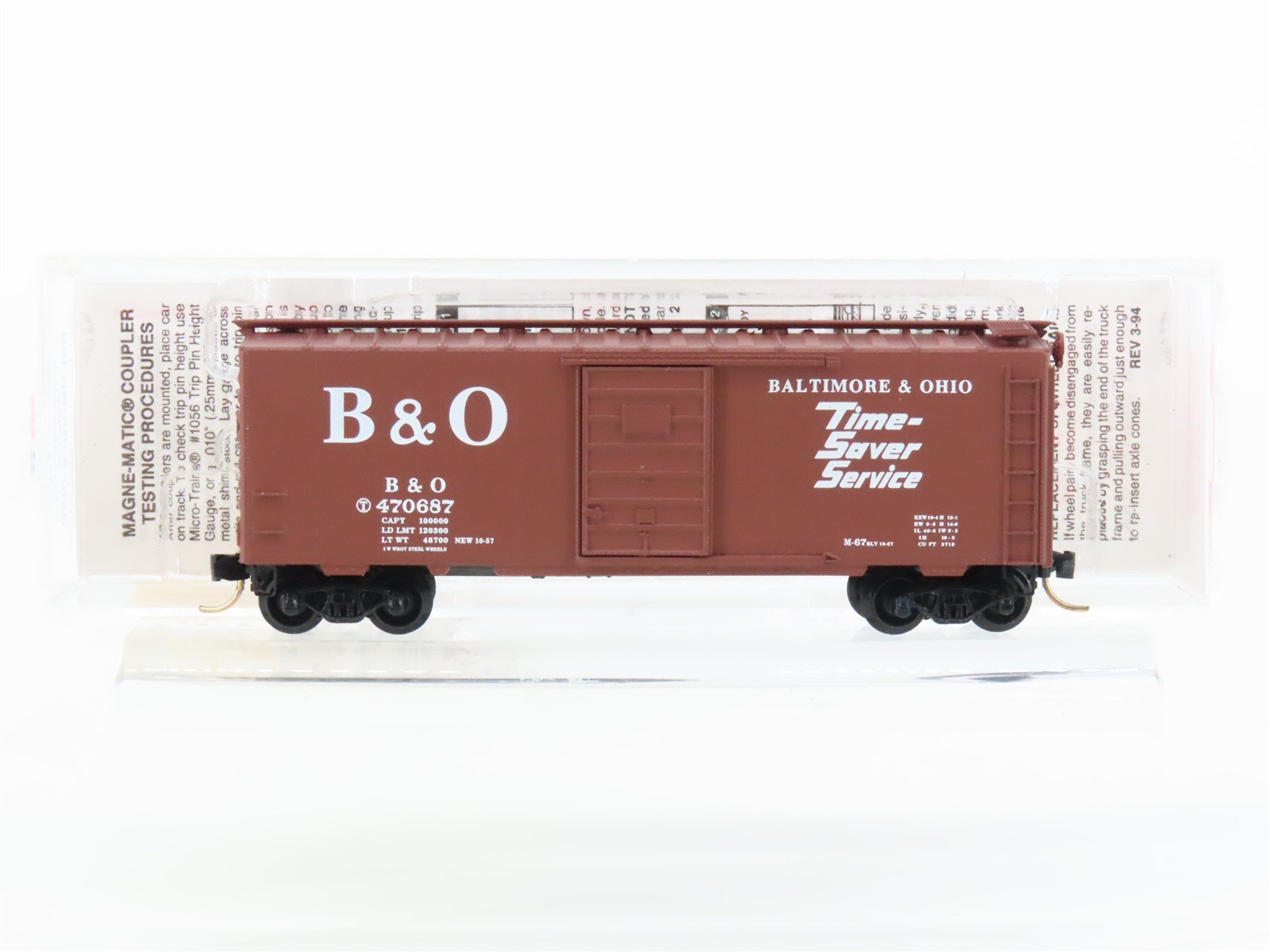 N Micro-Trains MTL 20346 B&O Baltimore & Ohio "Time-Saver" 40' Box Car #470687