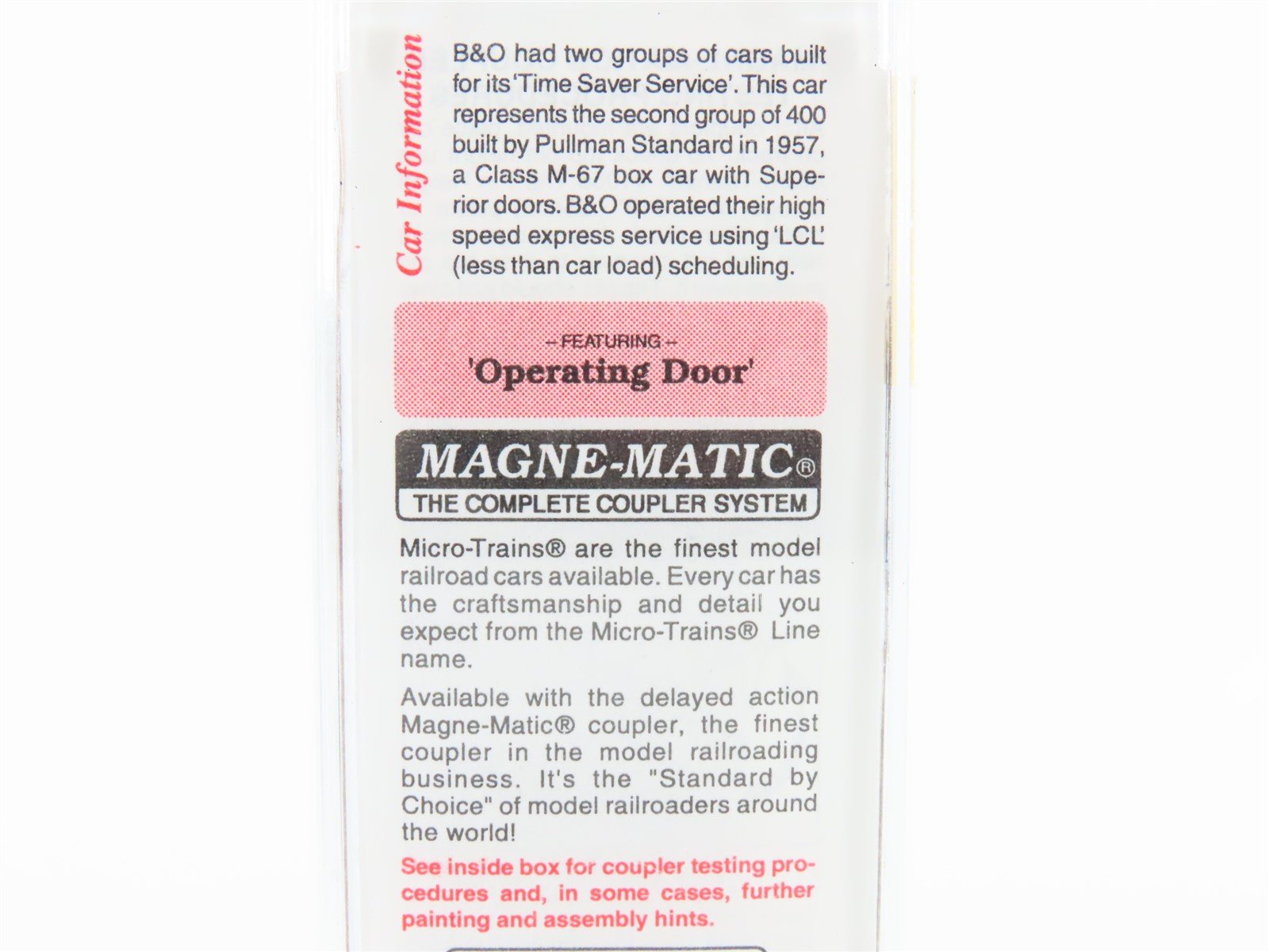 N Micro-Trains MTL 20346 B&O Baltimore & Ohio 