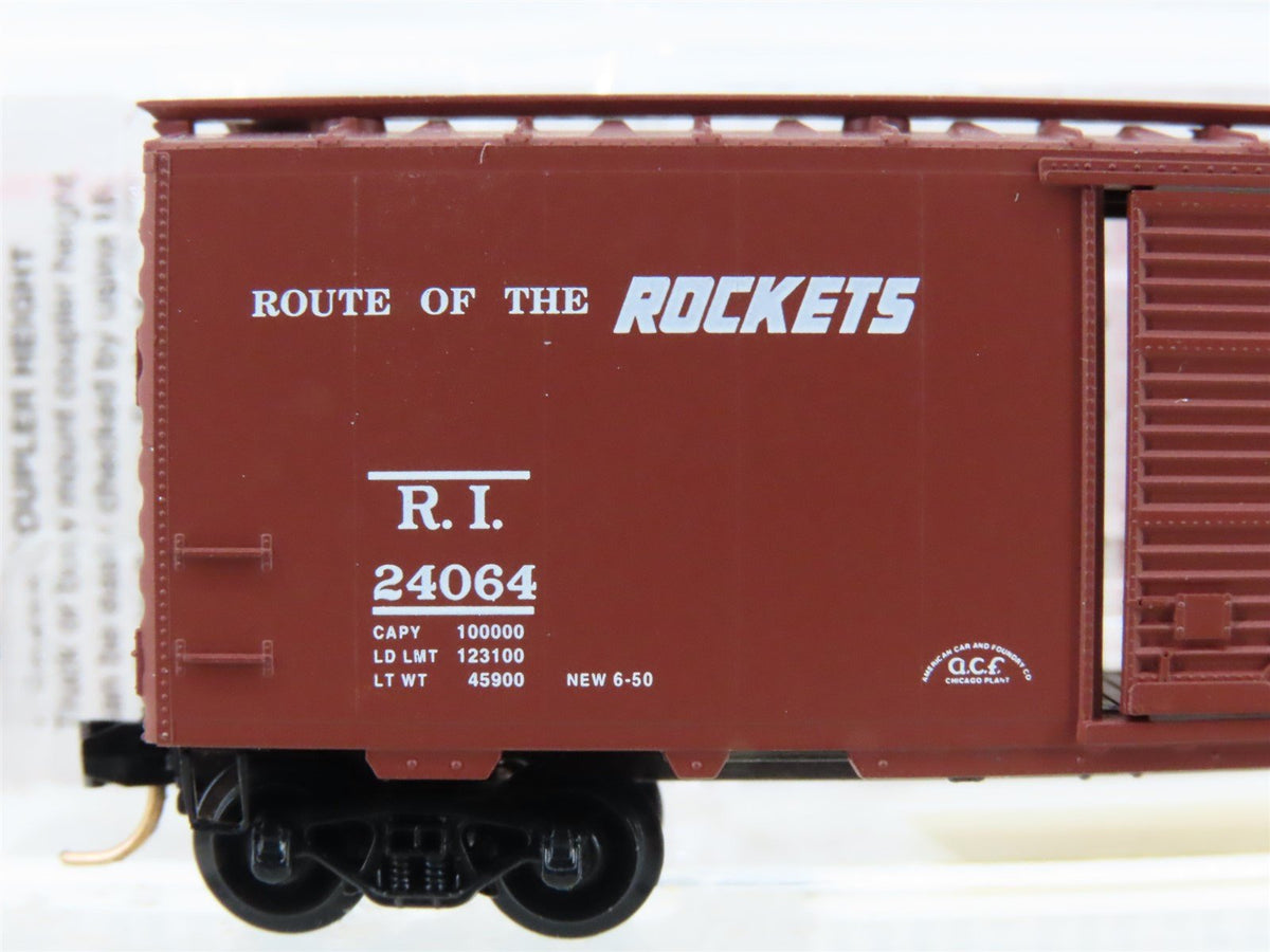 N Micro-Trains MTL 20336 CRI&amp;P RI Rock Island &quot;Rockets Route&quot; 40&#39; Box Car #24064