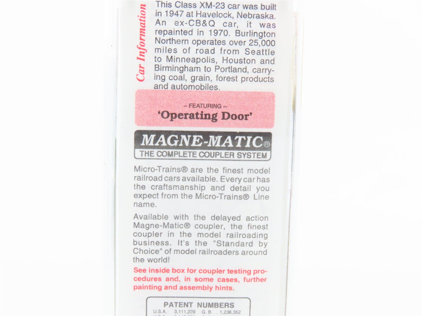 N Micro-Trains MTL 20306 BN Burlington Northern 40' Single Door Box Car #189284