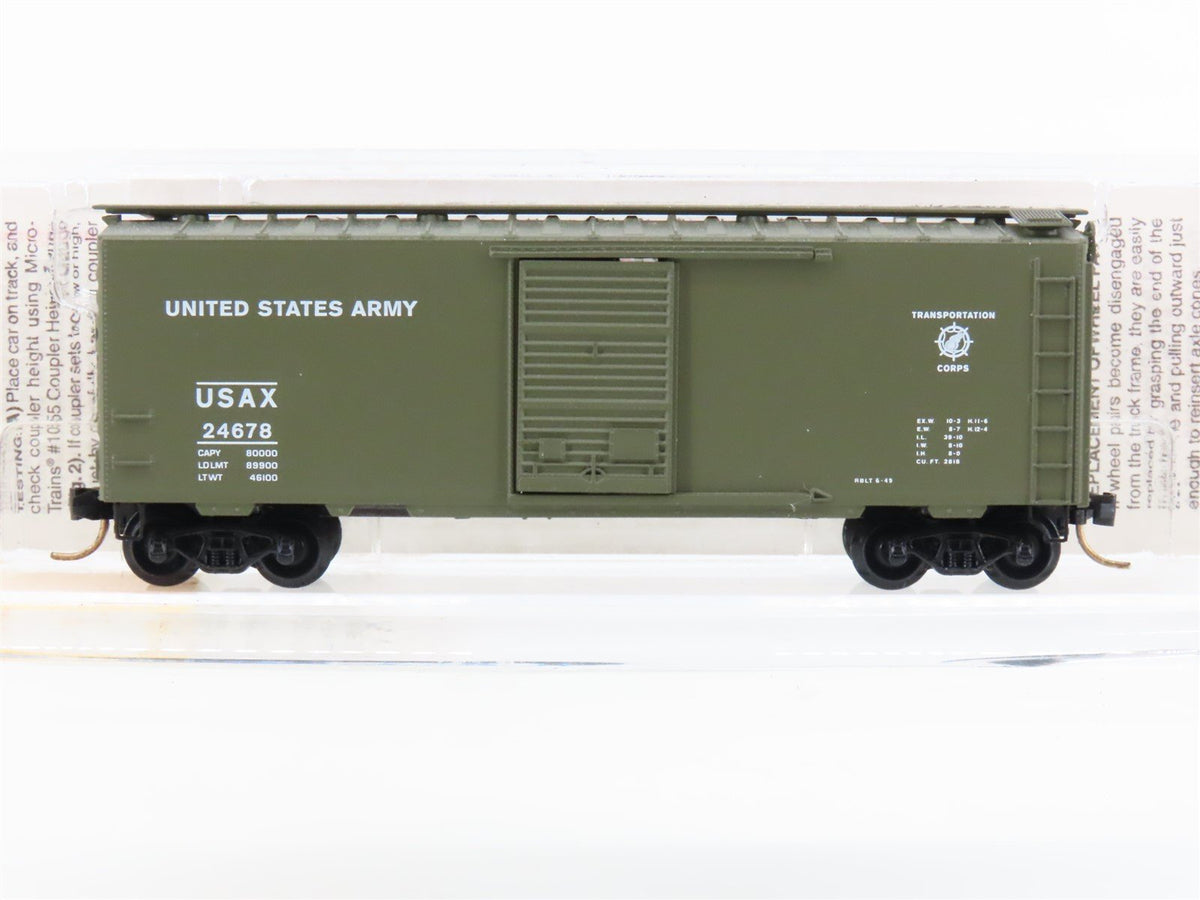 N Micro-Trains MTL 20456 USAX US Army Transportation Corps 40&#39; Box Car #24678
