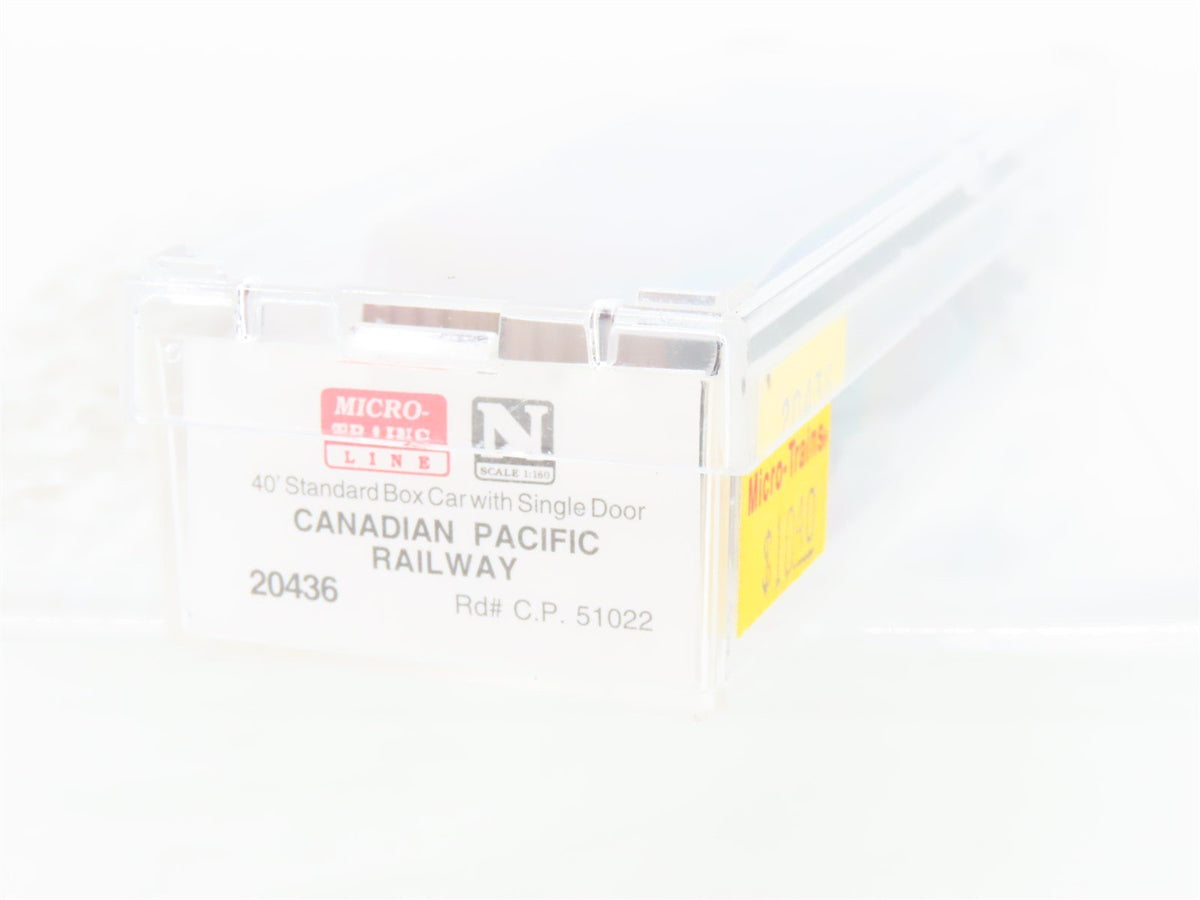 N Micro-Trains MTL 20436 CP Canadian Pacific 40&#39; Single Door Box Car #51022