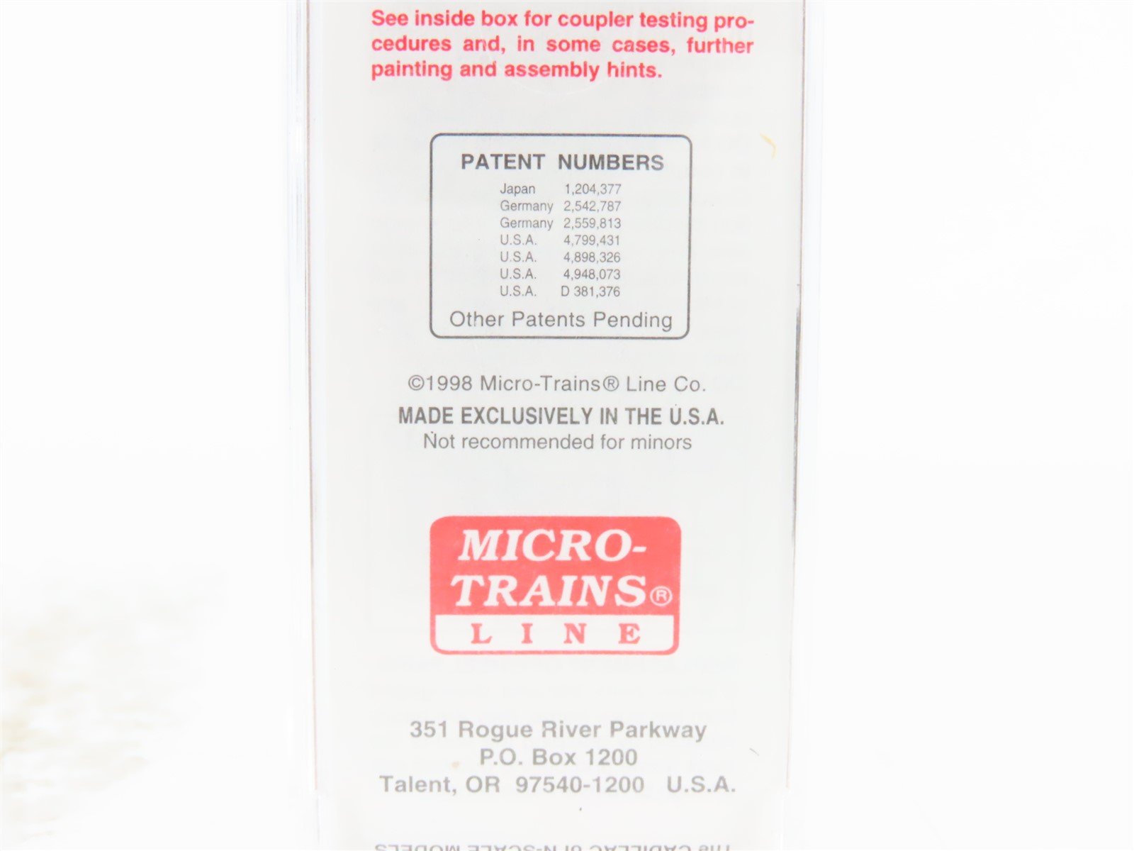 N Scale Micro-Trains MTL 20426 B&M / MTC Minute Man Service Box Car #74015