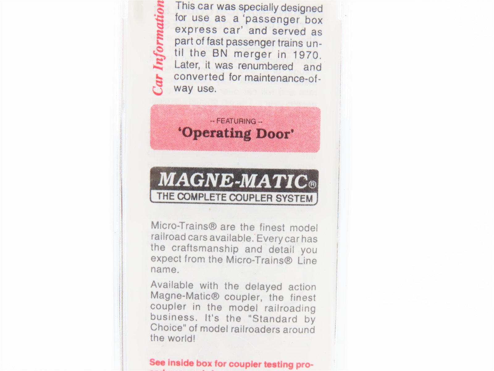 N Scale Micro-Trains MTL 20406 GN Great Northern 40' Single Door Box Car #2538