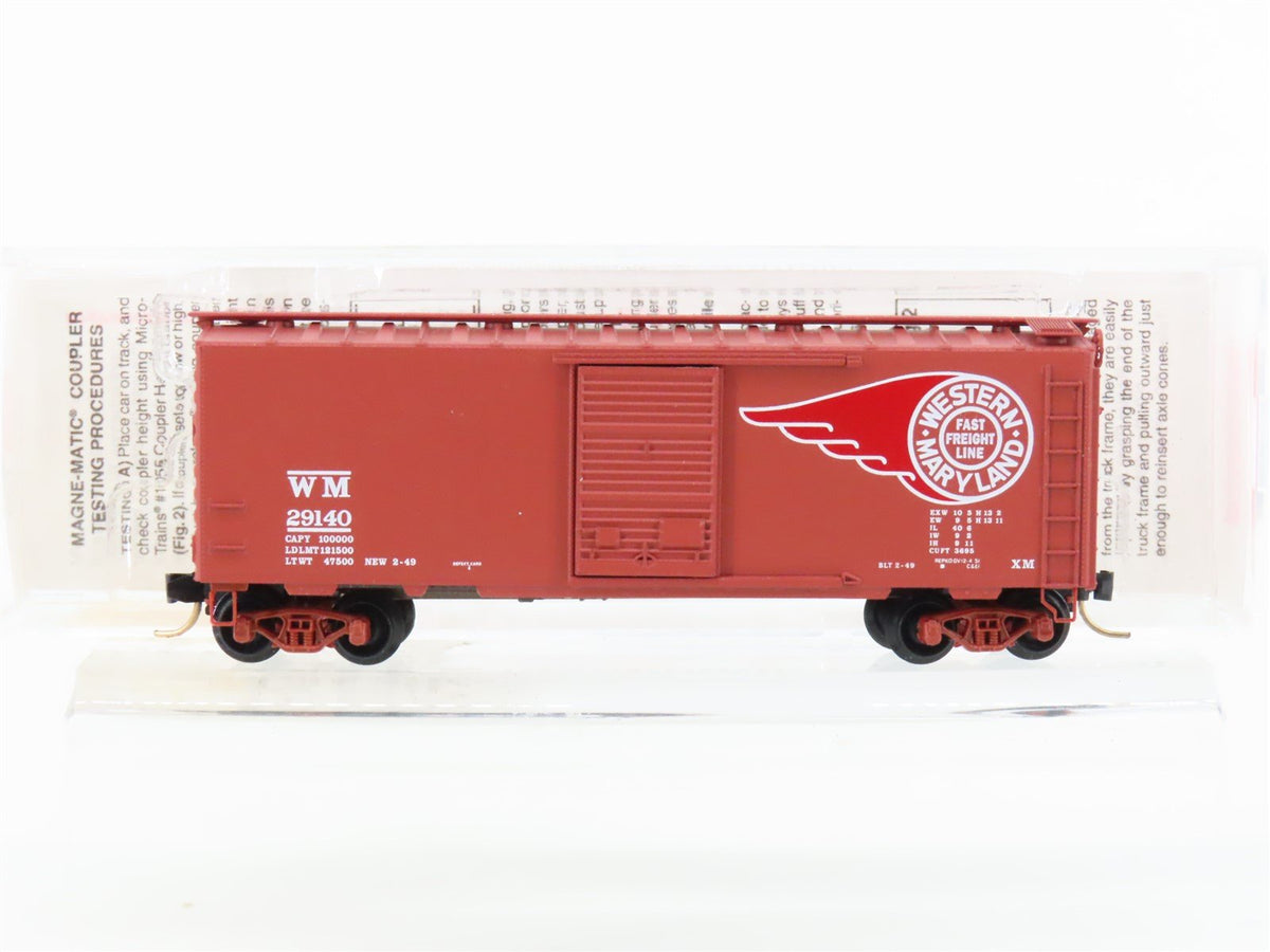 N Scale Micro-Trains MTL 20396 WM Western Maryland &quot;Fireball&quot; 40&#39; Box Car #29140