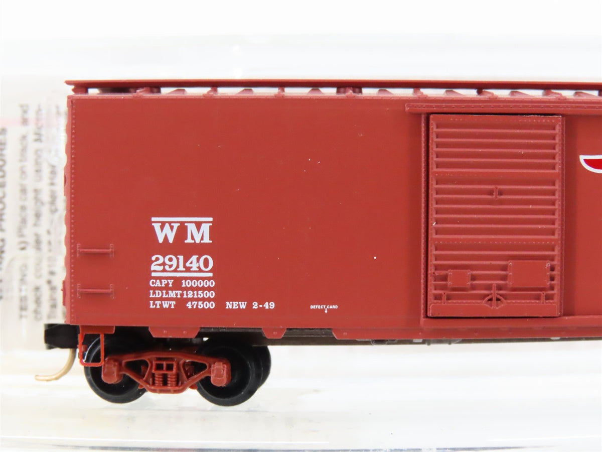 N Scale Micro-Trains MTL 20396 WM Western Maryland &quot;Fireball&quot; 40&#39; Box Car #29140