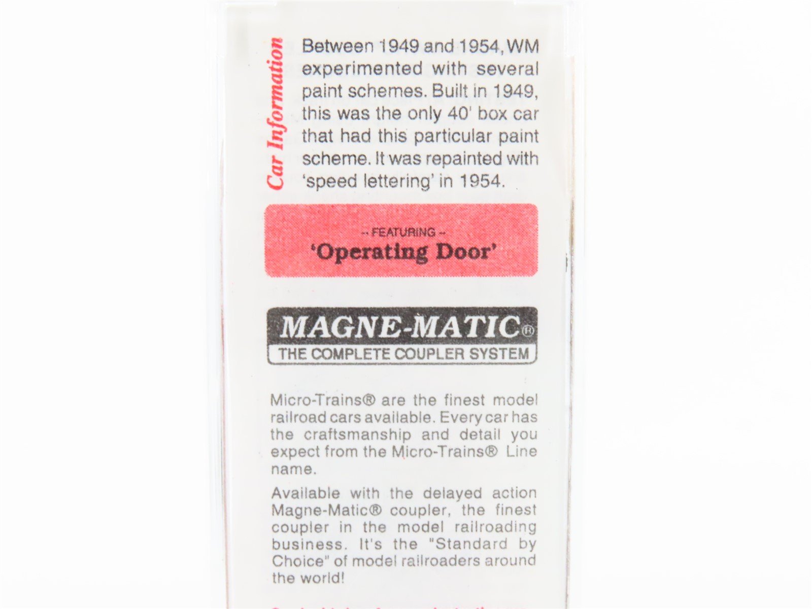 N Scale Micro-Trains MTL 20396 WM Western Maryland 