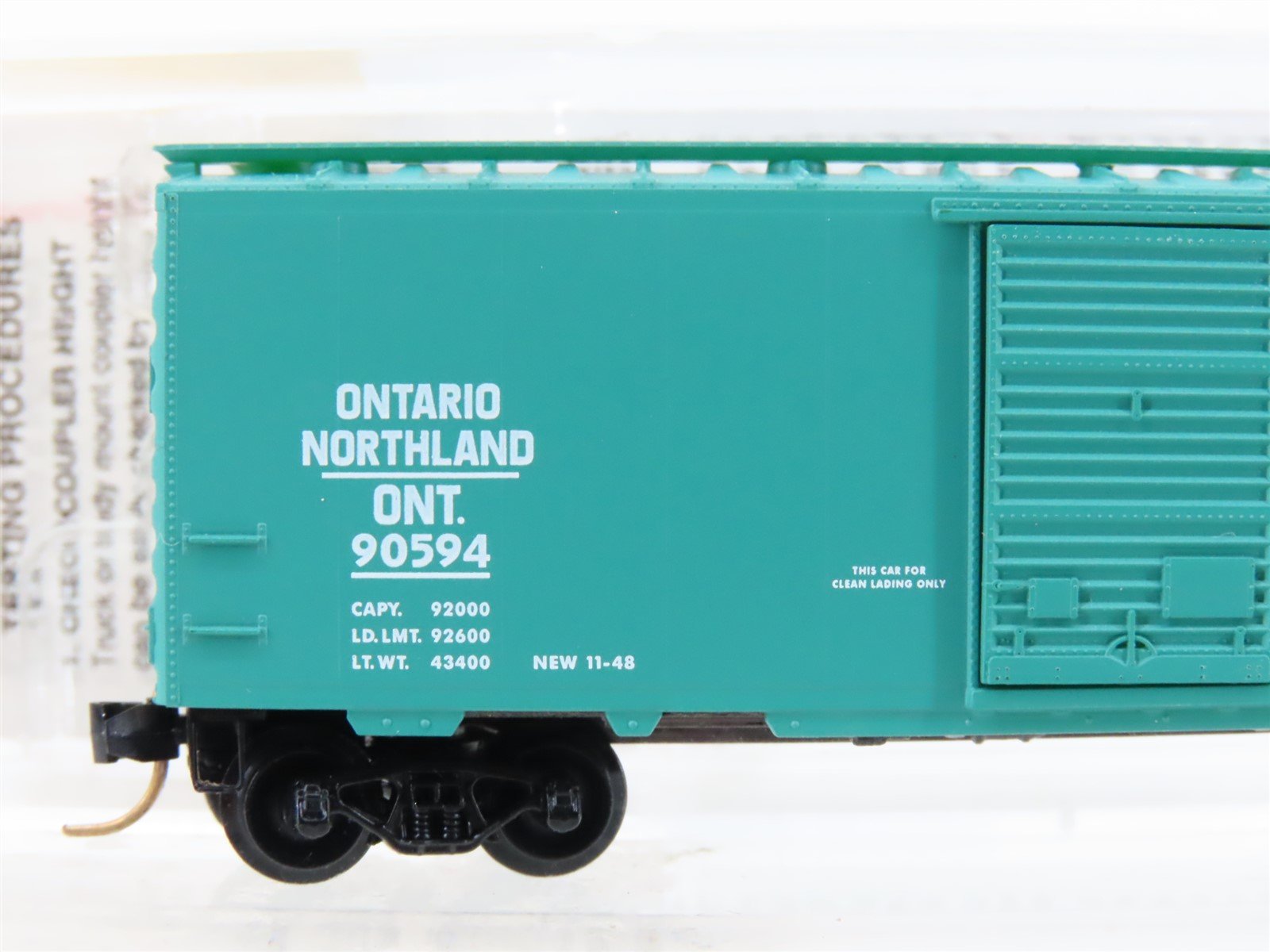 N Micro-Trains MTL 20386 ONT Ontario Northland 40' Single Door Box Car #90594