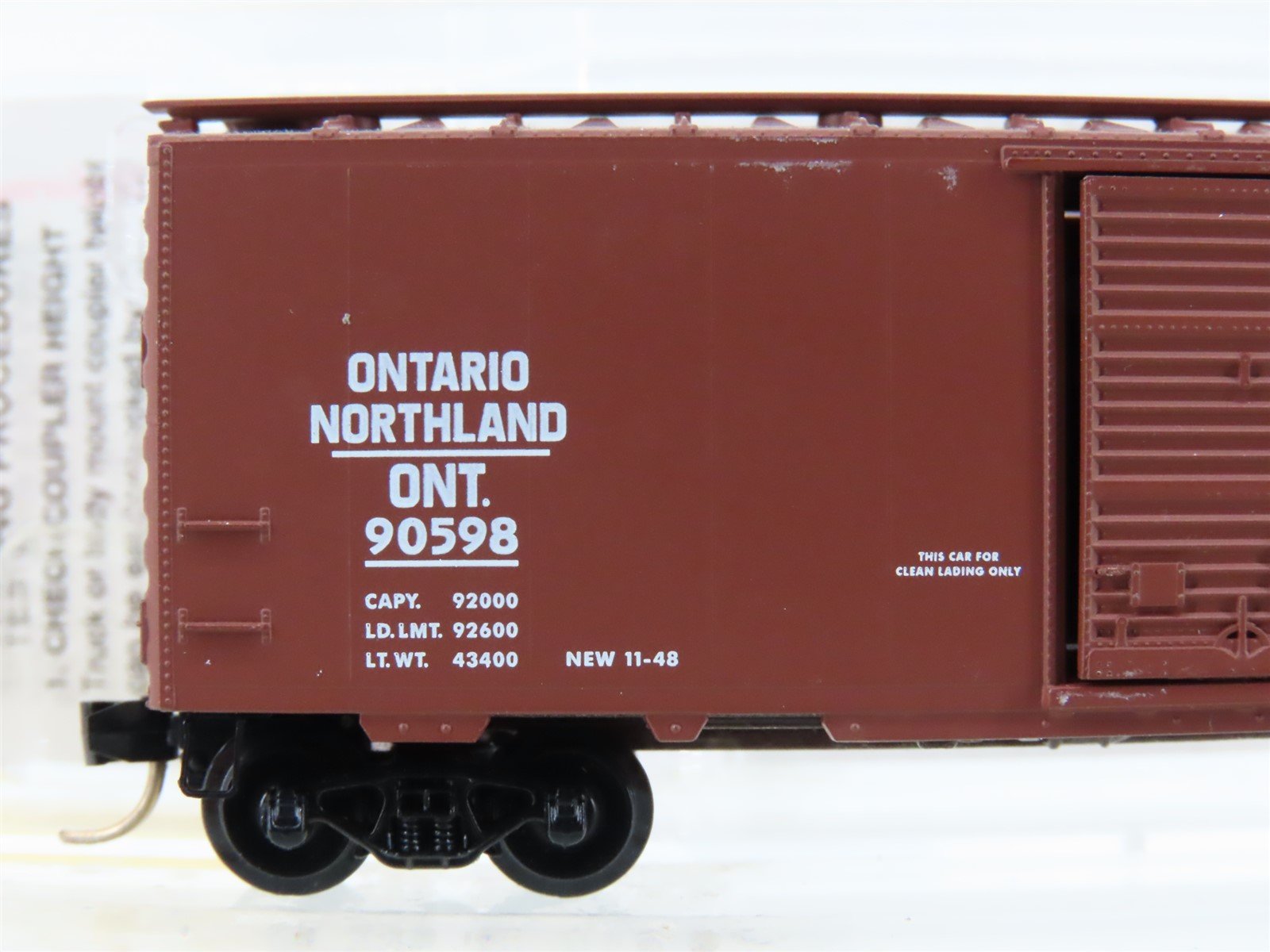 N Micro-Trains MTL 20386 ONT Ontario Northland 40' Single Door Box Car #90598