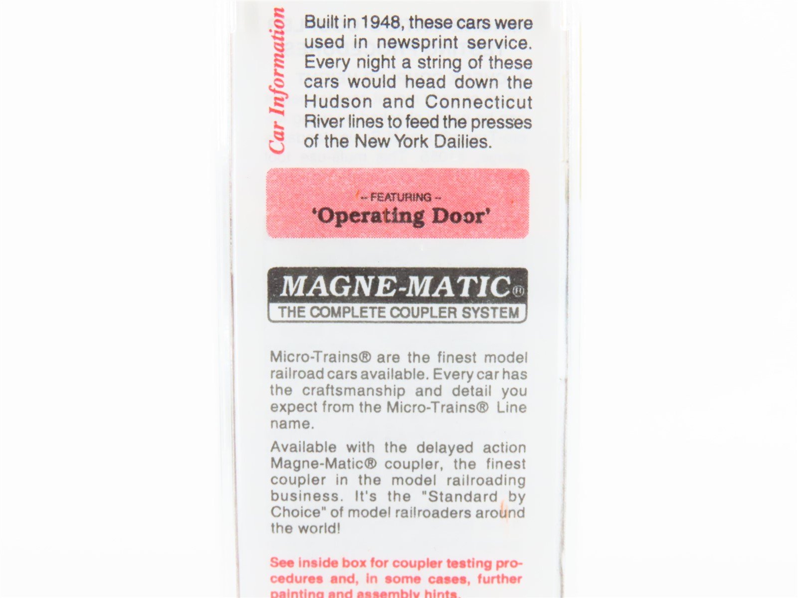 N Micro-Trains MTL 20386 ONT Ontario Northland 40' Single Door Box Car #90598