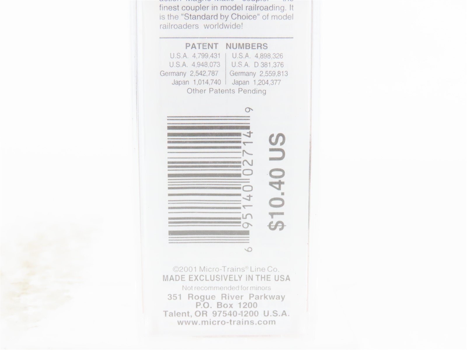 N Scale Micro-Trains MTL 20546 CP Canadian Pacific 40' Single Door Box Car #4901