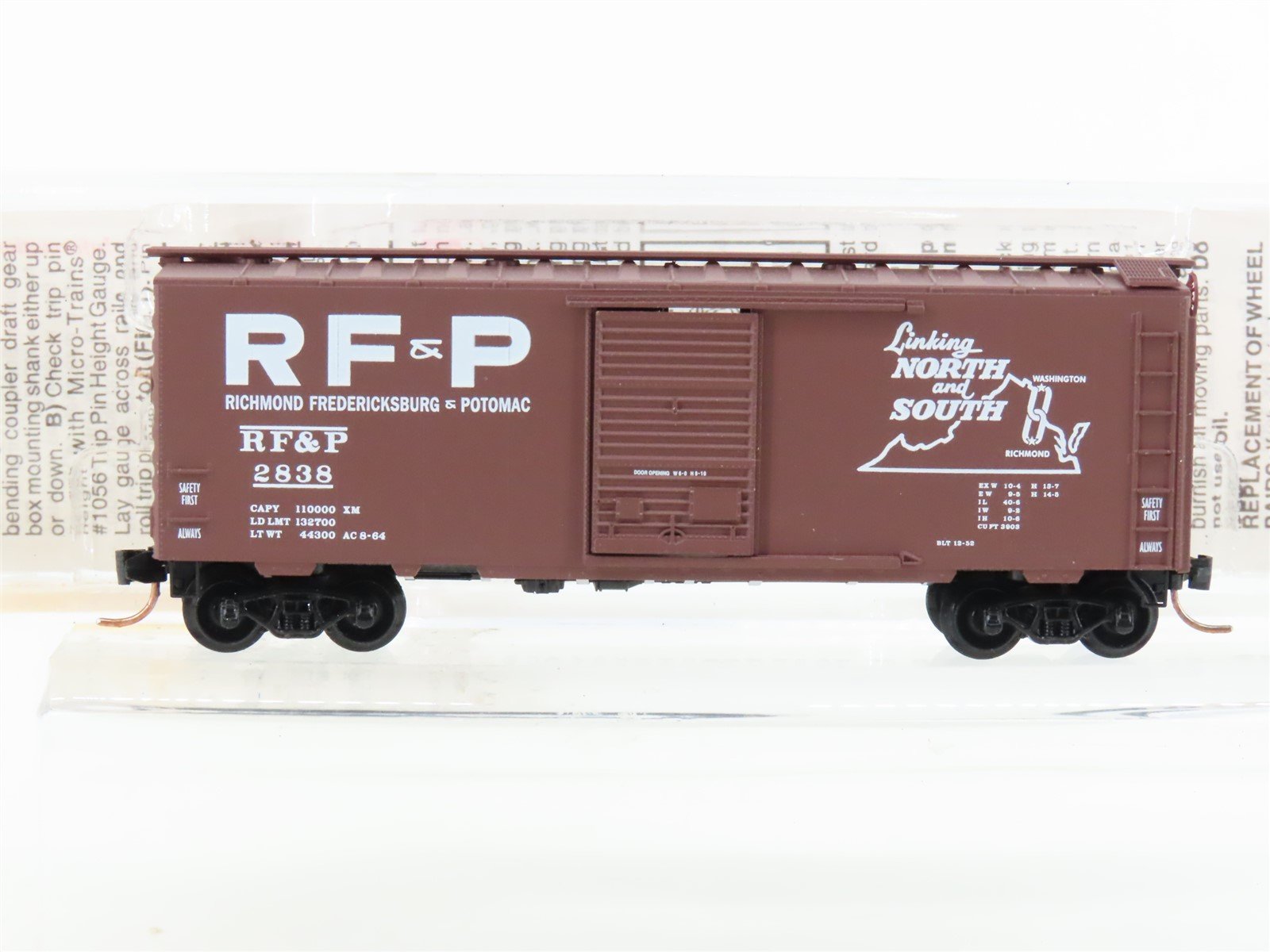 N Scale Micro-Trains MTL 20516 RF&P "Linking North & South" 40' Box Car #2838