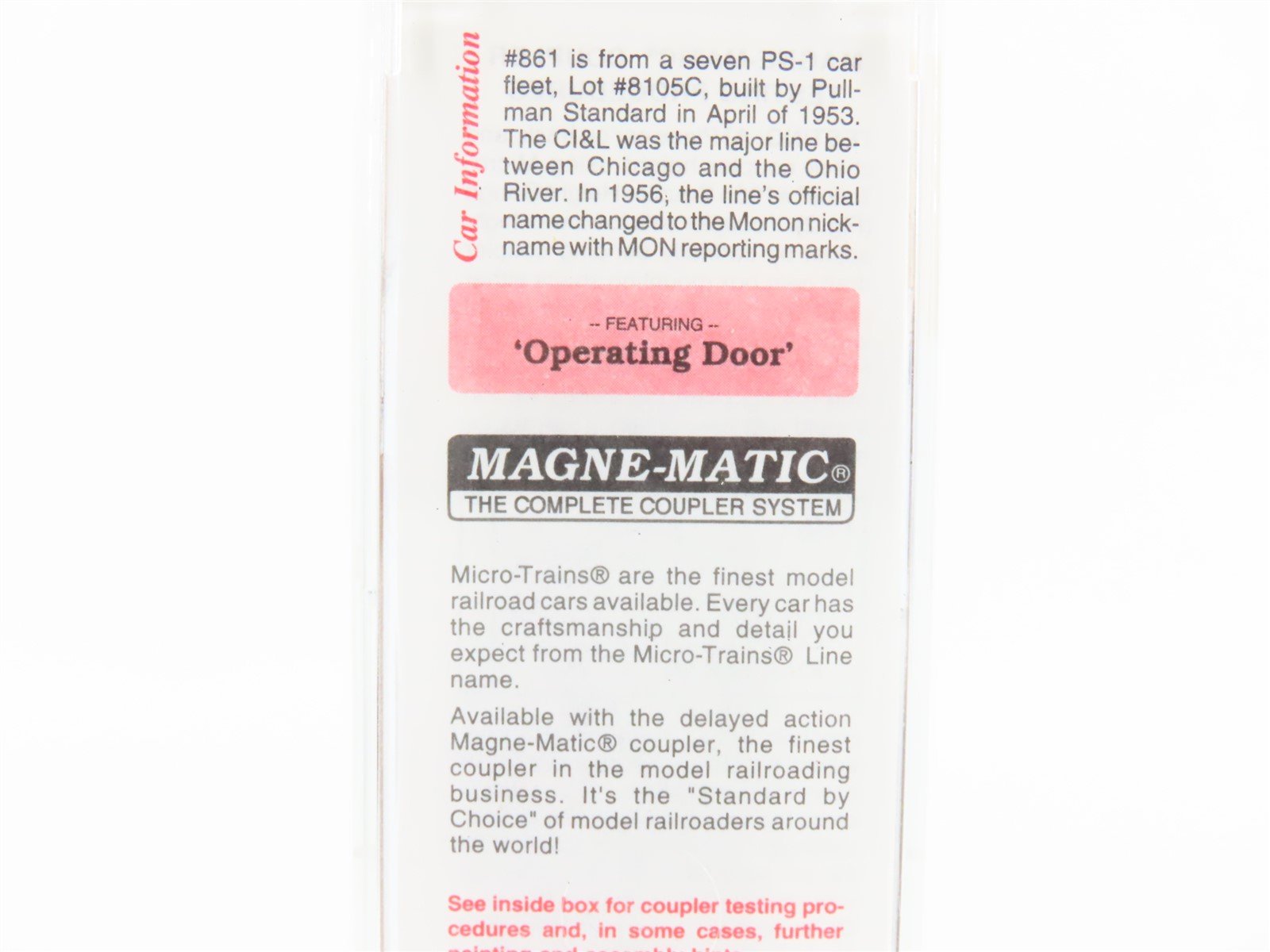 N Micro-Trains MTL 20486 CIL Monon 