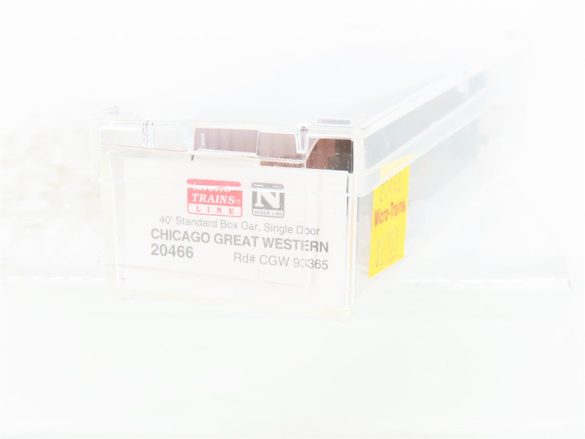 N Scale Micro-Trains MTL 20466 CGW Chicago Great Western 40&#39; Box Car #93365