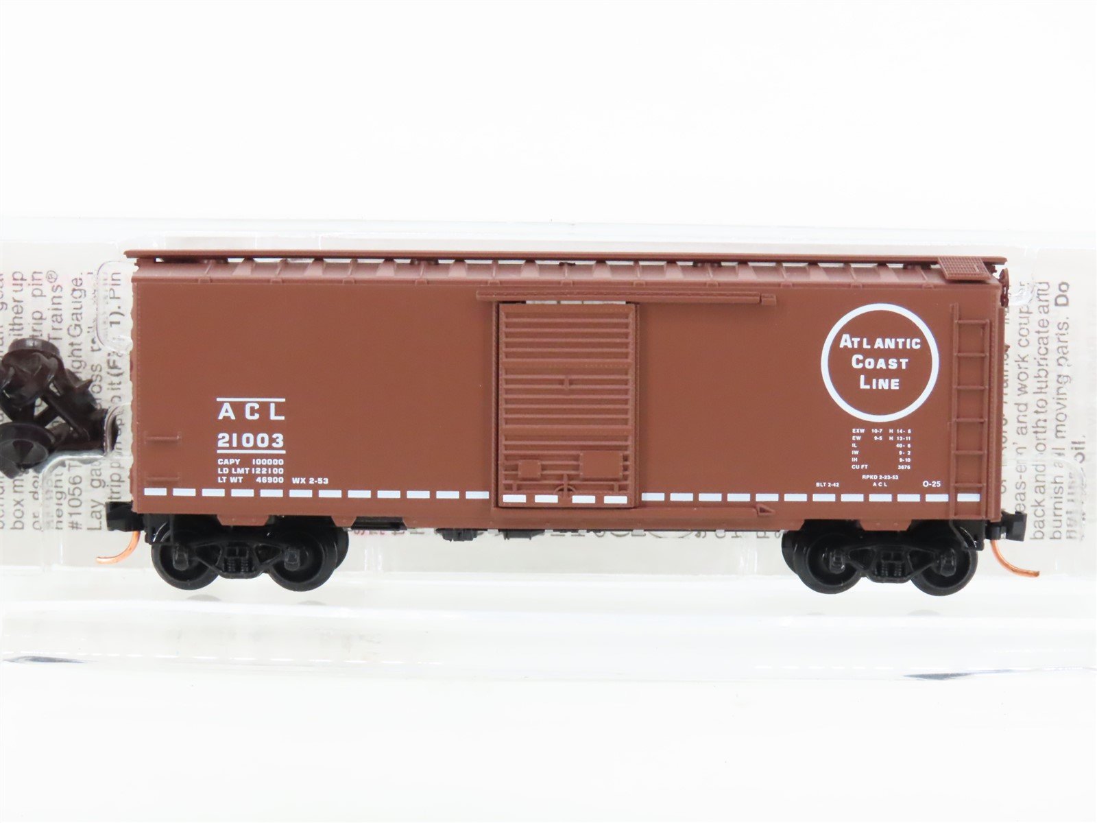 N Micro-Trains MTL 20636 ACL Atlantic Coast Line 40' Single Door Box Car #21003