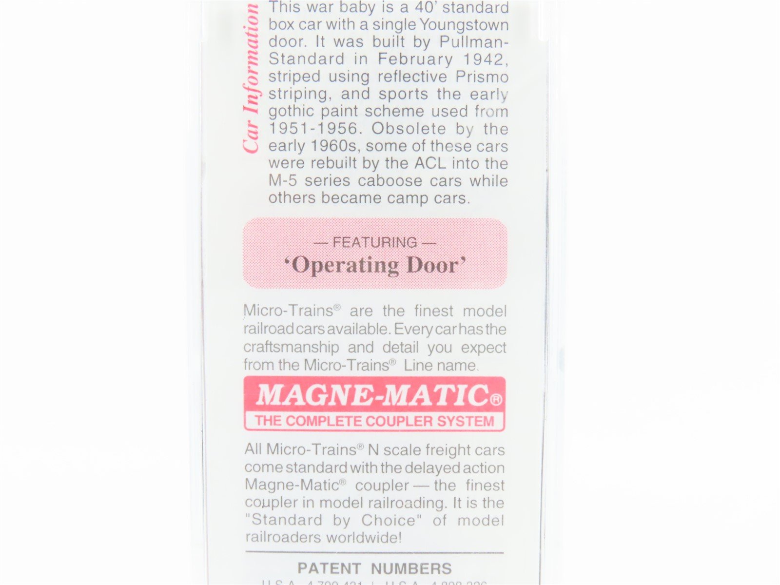 N Micro-Trains MTL 20636 ACL Atlantic Coast Line 40' Single Door Box Car #21003