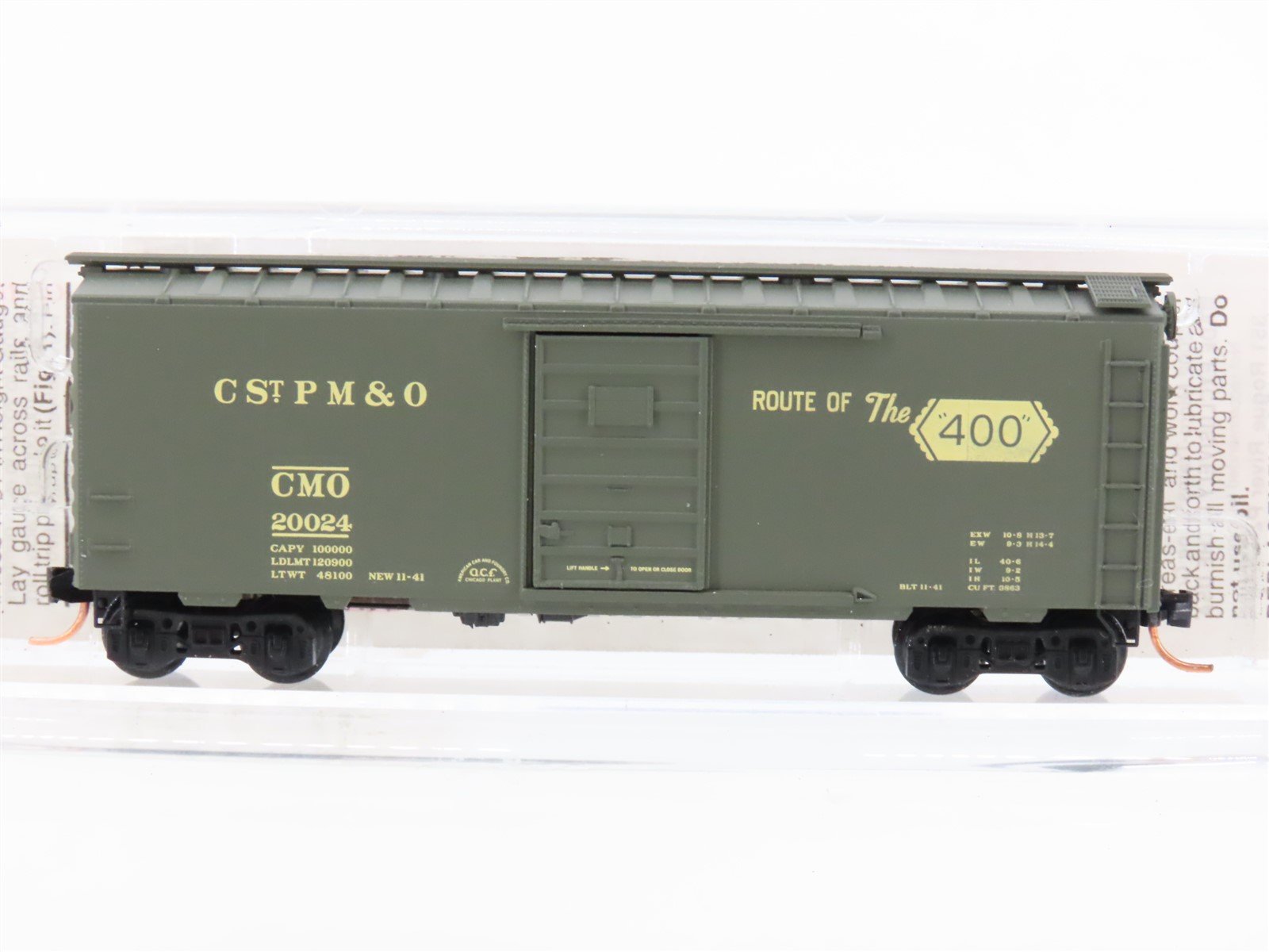 N Scale Micro-Trains MTL 20596 CMO CStPM&O "Route of the 400" 40' Box Car #20024