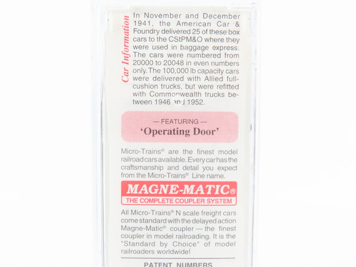 N Scale Micro-Trains MTL 20596 CMO CStPM&amp;O &quot;Route of the 400&quot; 40&#39; Box Car #20024