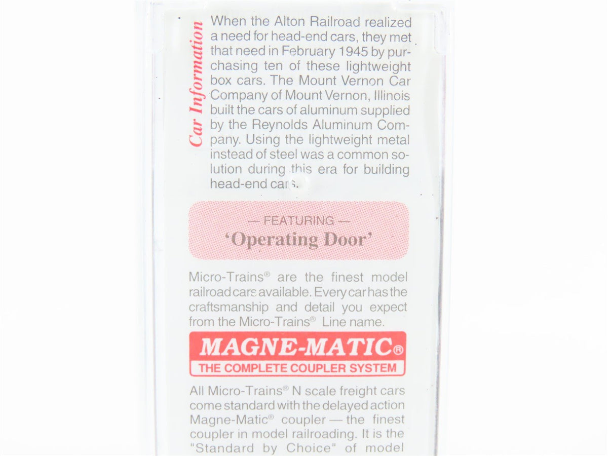 N Scale Micro-Trains MTL 20586 A Alton Railroad 40&#39; Single Door Box Car #1200