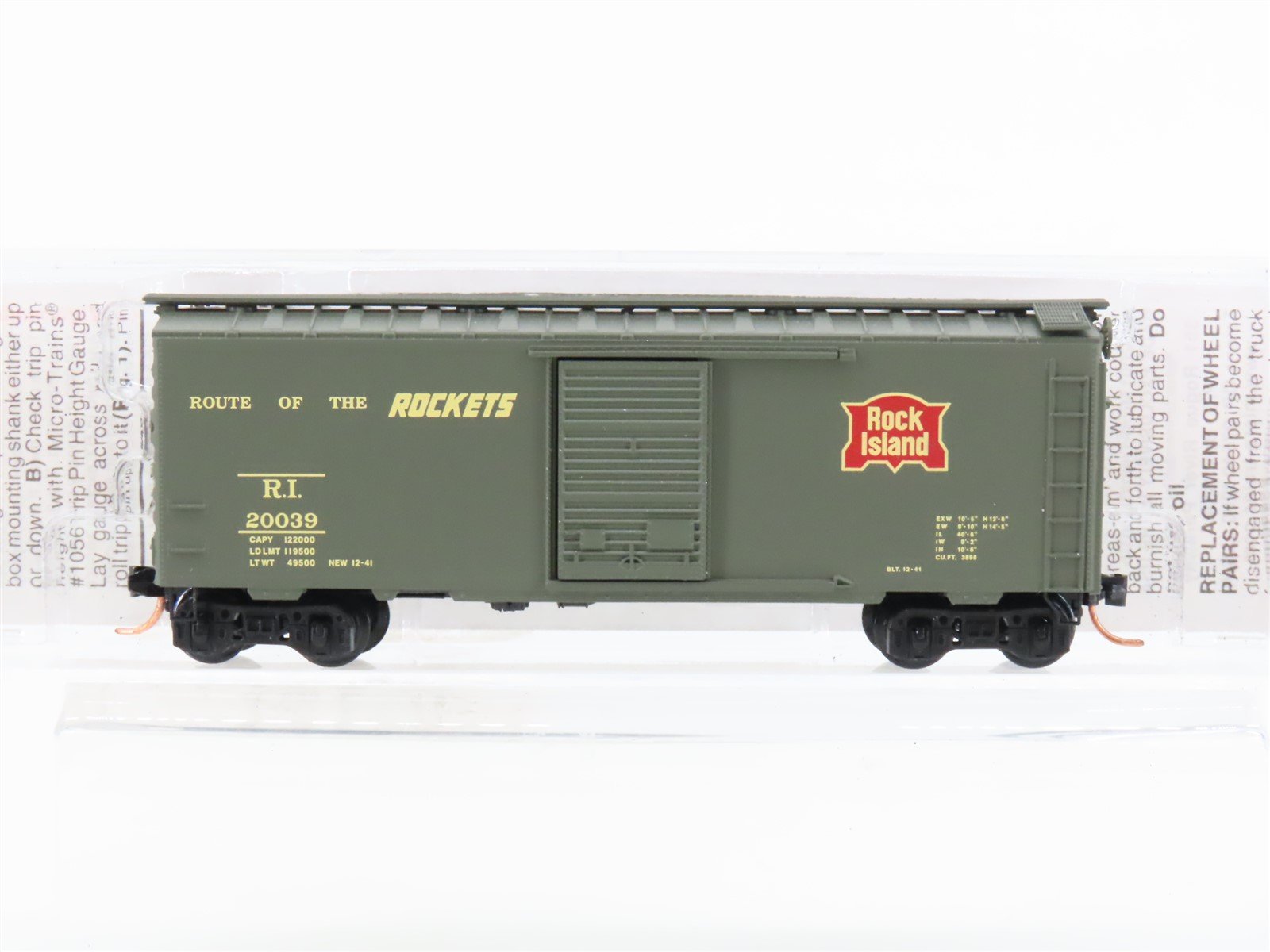 N Scale Micro-Trains MTL 20566 RI Rock Island "Rockets Route" 40' Box Car #20039