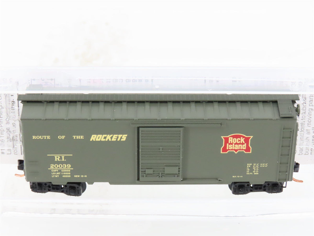 N Scale Micro-Trains MTL 20566 RI Rock Island &quot;Rockets Route&quot; 40&#39; Box Car #20039