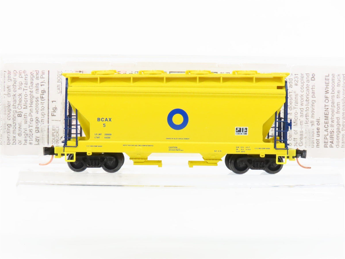 N Micro-Trains MTL 92140 BCAX Blue Circle Cement ACF 2-Bay Covered Hopper #5