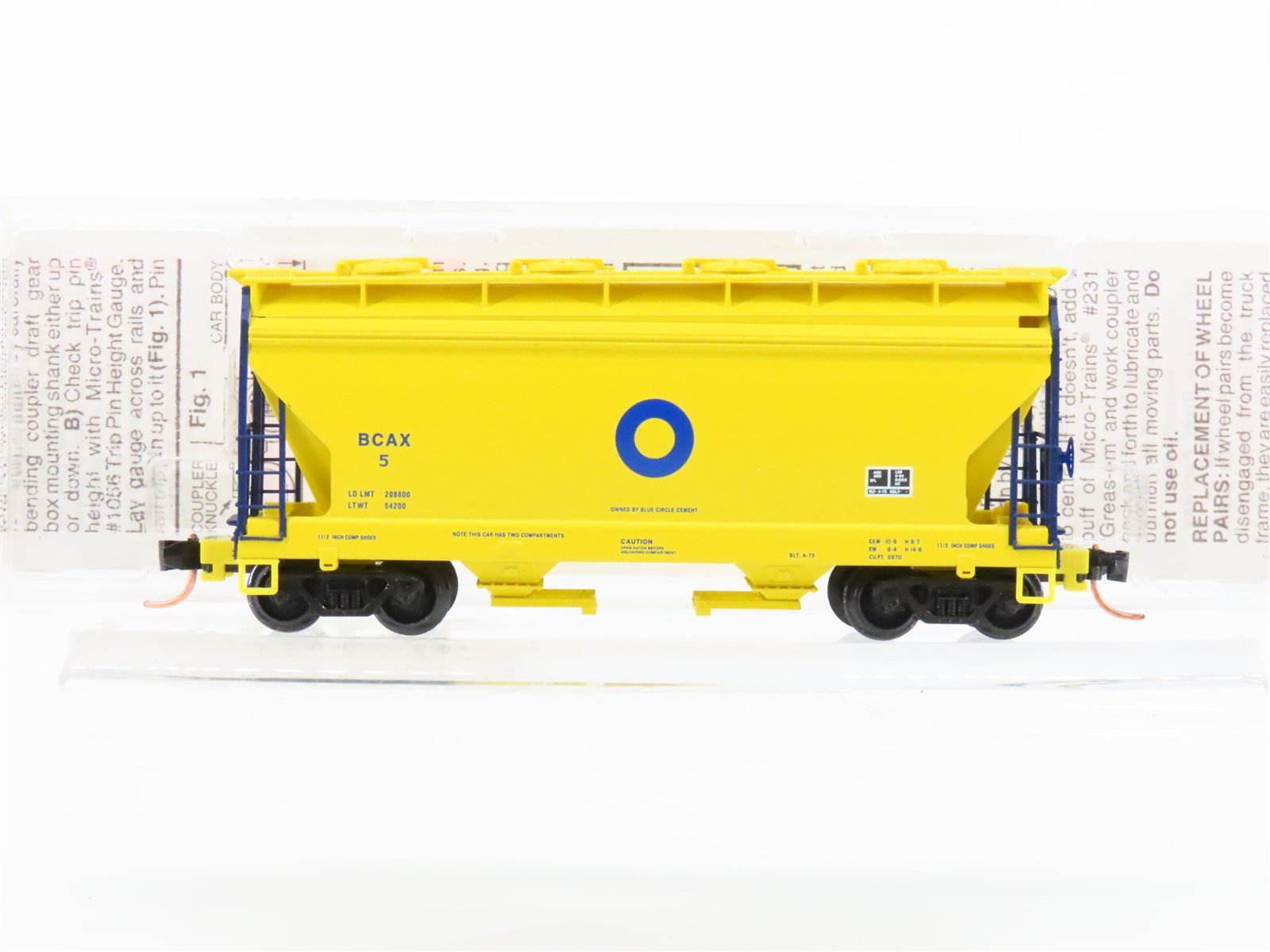 N Micro-Trains MTL 92140 BCAX Blue Circle Cement ACF 2-Bay Covered Hopper #5