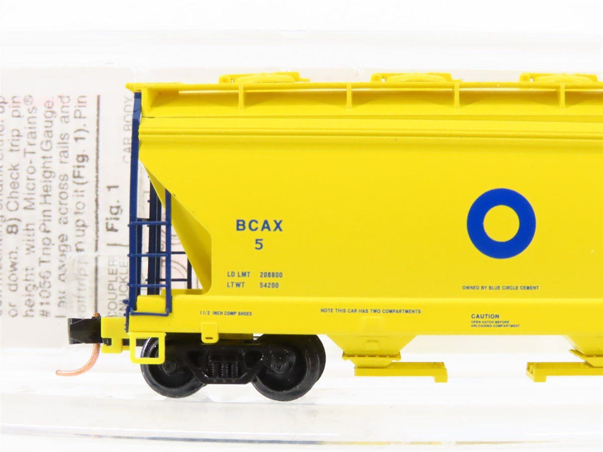 N Micro-Trains MTL 92140 BCAX Blue Circle Cement ACF 2-Bay Covered Hopper #5