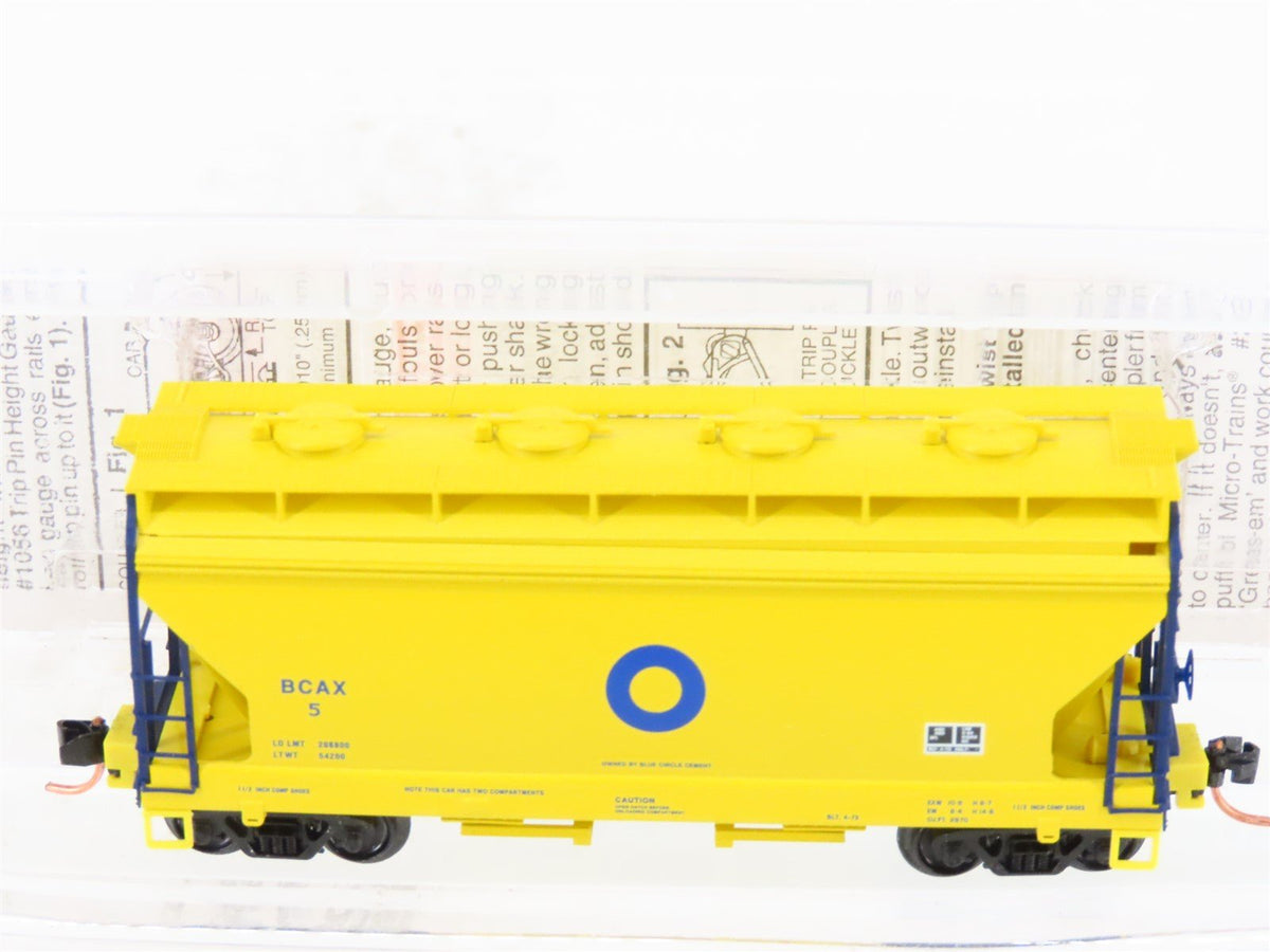 N Micro-Trains MTL 92140 BCAX Blue Circle Cement ACF 2-Bay Covered Hopper #5