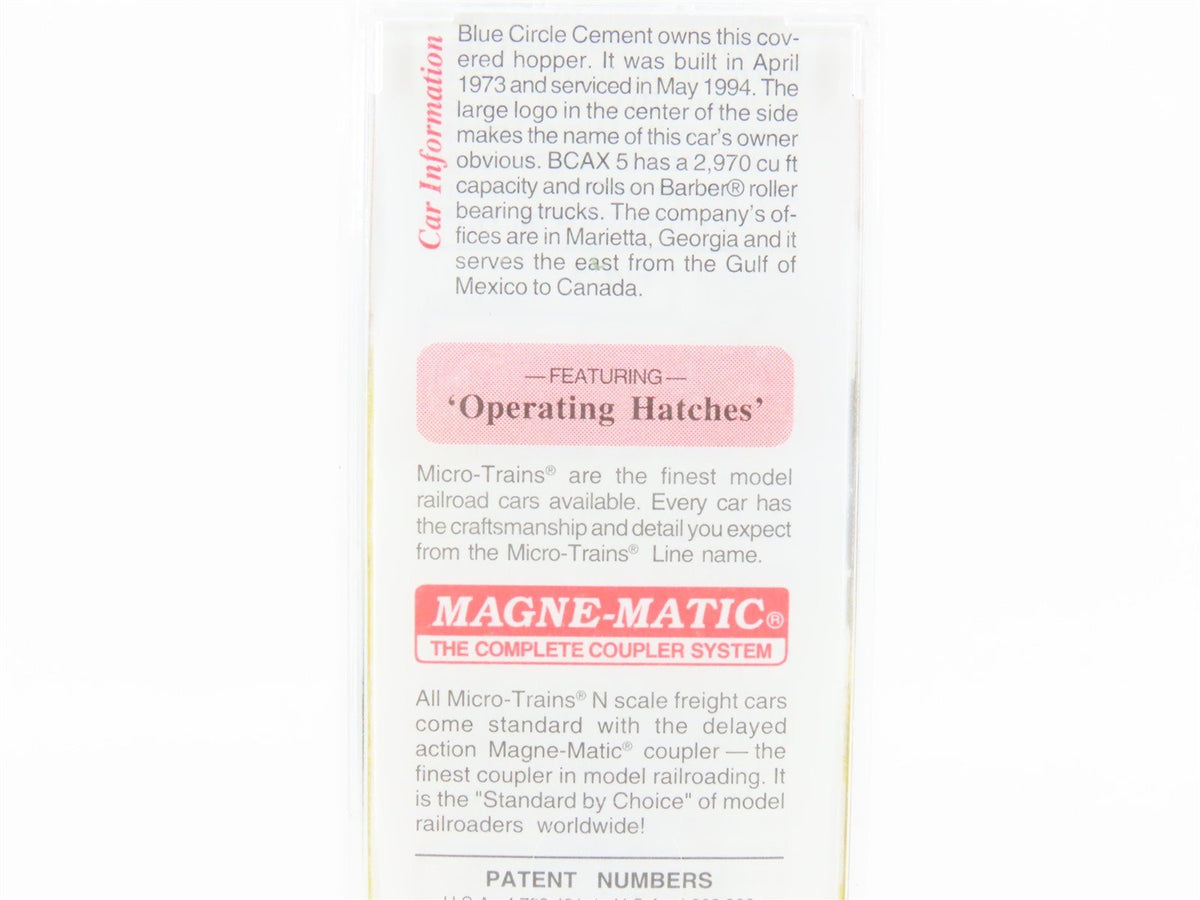 N Micro-Trains MTL 92140 BCAX Blue Circle Cement ACF 2-Bay Covered Hopper #5