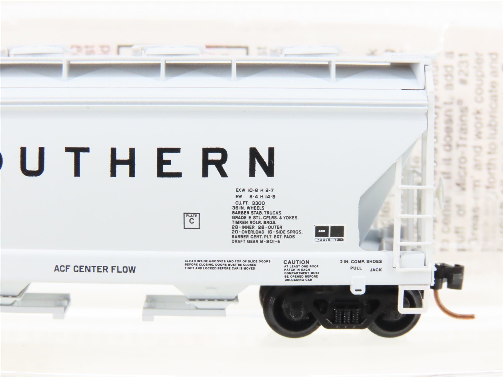N Scale Micro-Trains MTL 92120 SOU Southern ACF 2-Bay Covered Hopper #91801